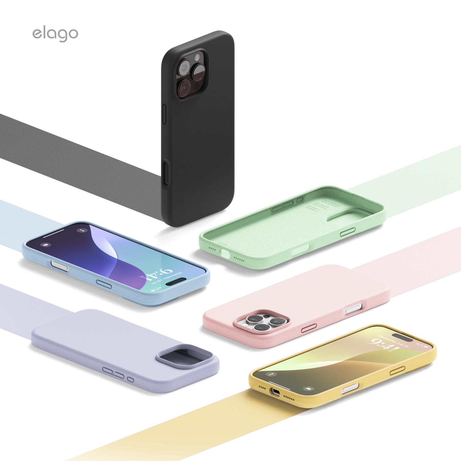 Elago compatible avec l'étui iPhone 16 Pro Max, l'étui en silicone liquide de qualité supérieure, l'étui protecteur intégral, antichoc, doublure