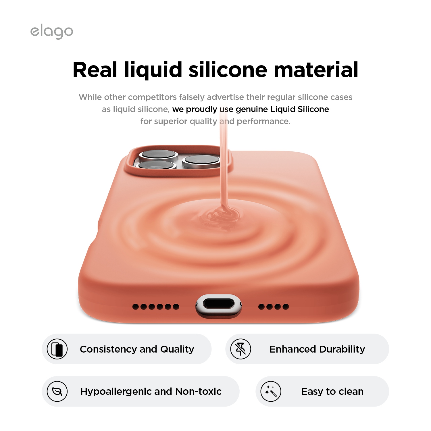 elago Compatible with iPhone 16 Pro Max Case, Premium Liquid Silicone Case, Full Body Protective Cover, Shockproof, Anti-Scratch Soft Microfiber