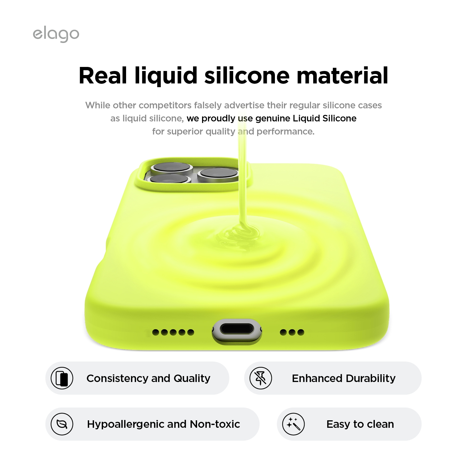 elago Compatible with iPhone 16 Pro Case, Premium Liquid Silicone Case, Full Body Protective Cover, Shockproof, Anti-Scratch Soft Microfiber Lining,