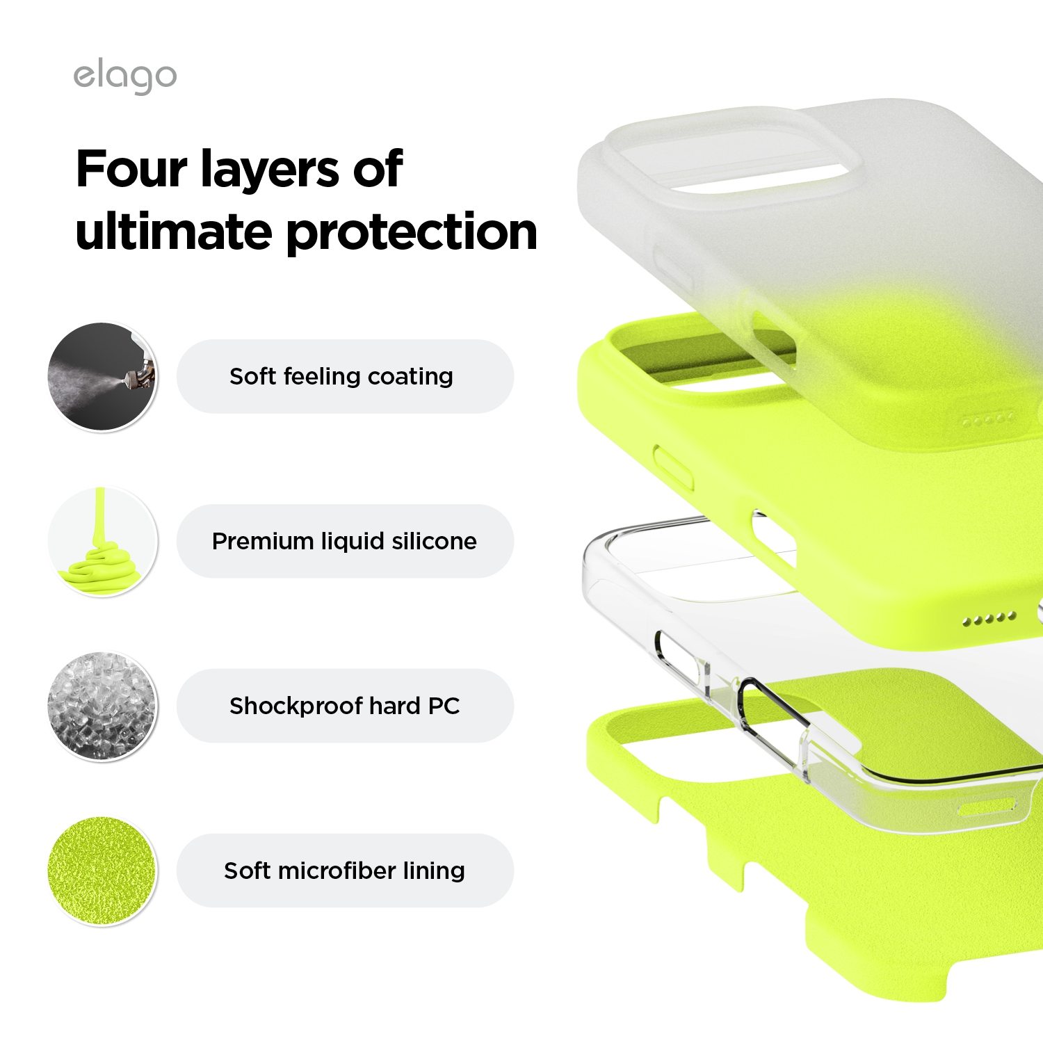 elago Compatible with iPhone 16 Pro Case, Premium Liquid Silicone Case, Full Body Protective Cover, Shockproof, Anti-Scratch Soft Microfiber Lining,