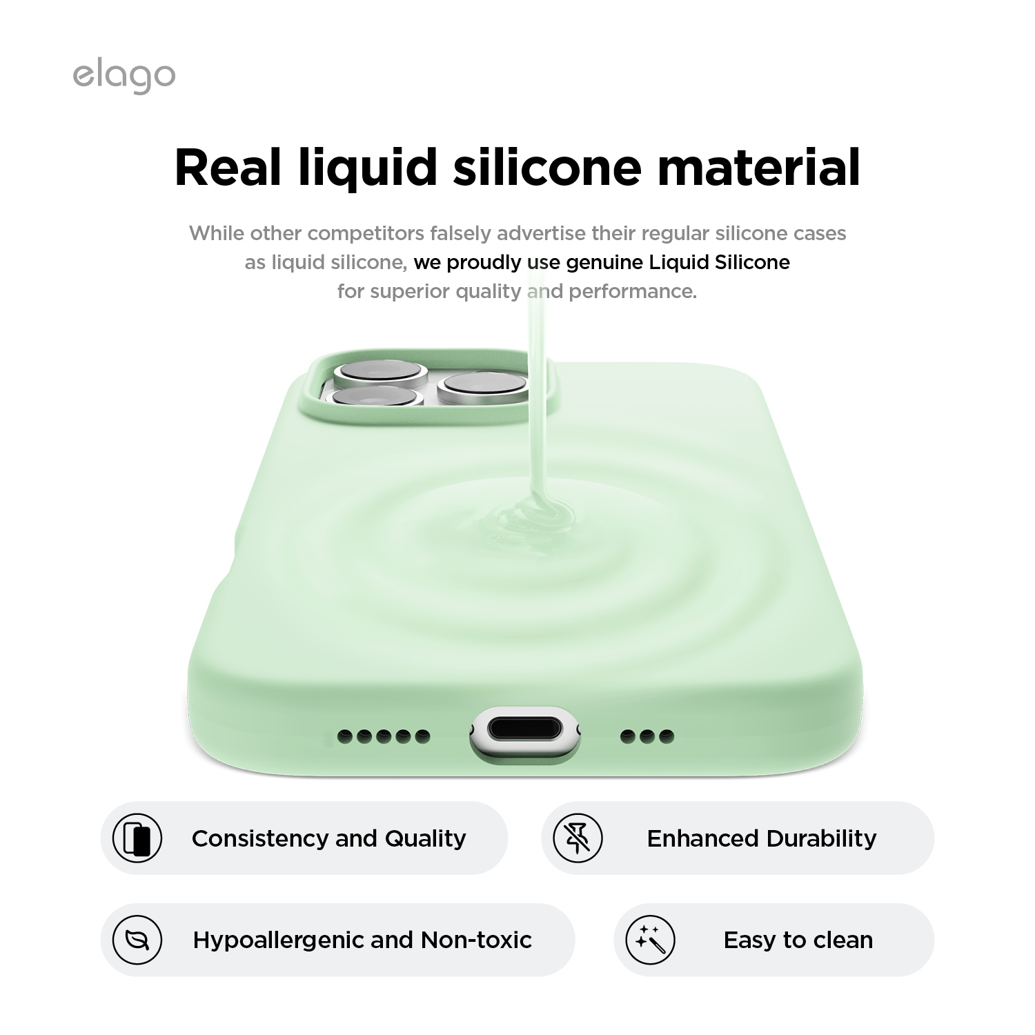 elago Compatible with iPhone 16 Pro Case, Premium Liquid Silicone Case, Full Body Protective Cover, Shockproof, Anti-Scratch Soft Microfiber Lining,
