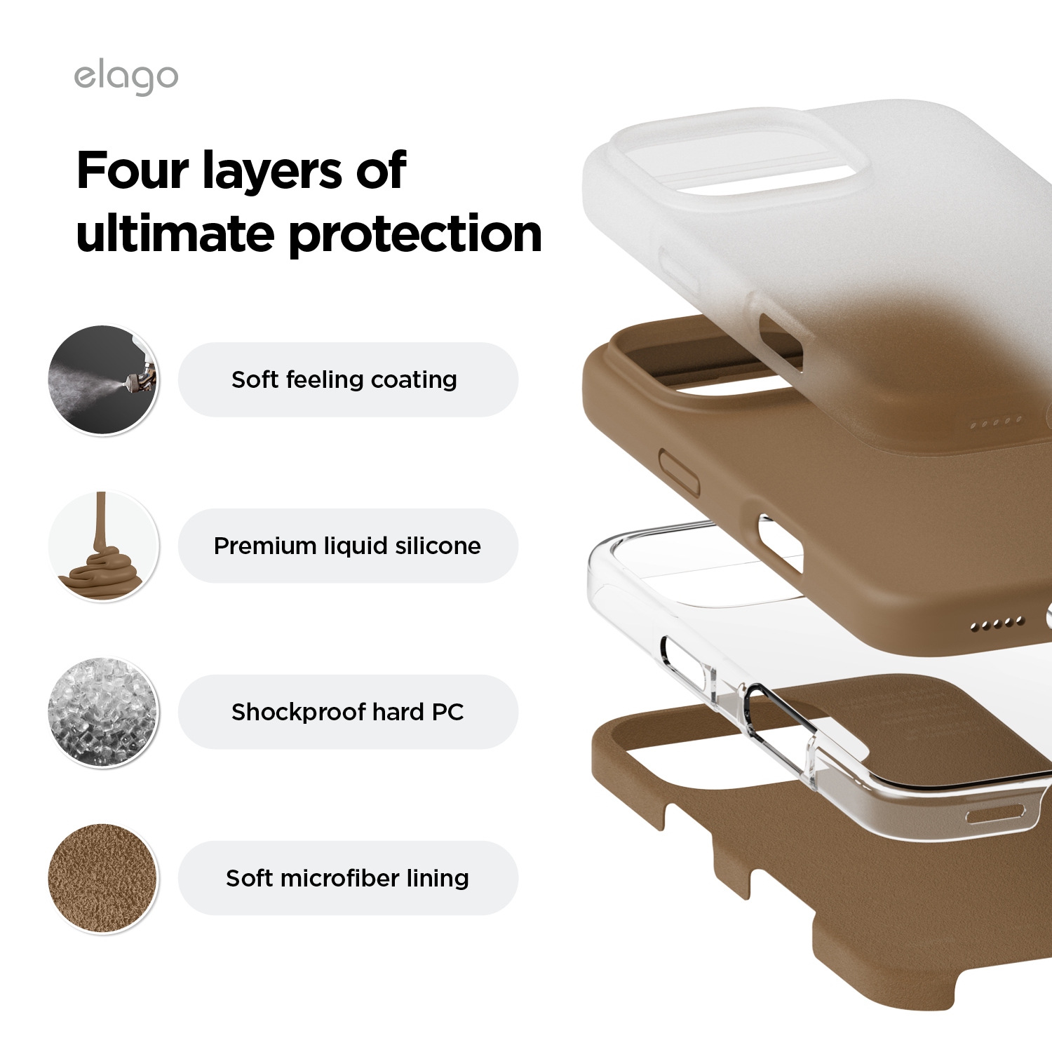 elago Compatible with iPhone 16 Pro Case, Premium Liquid Silicone Case, Full Body Protective Cover, Shockproof, Anti-Scratch Soft Microfiber Lining,