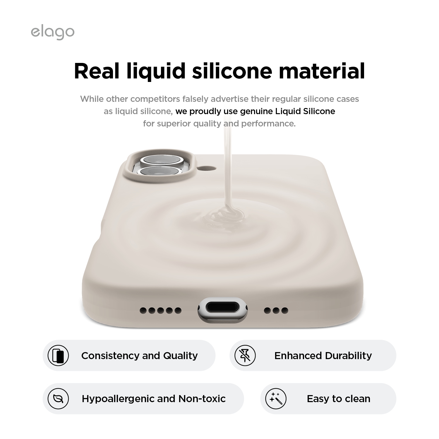 elago Compatible with iPhone 16 Case, Premium Liquid Silicone Case, Full Body Protective Cover, Shockproof, Anti-Scratch Soft Microfiber Lining, 6.1