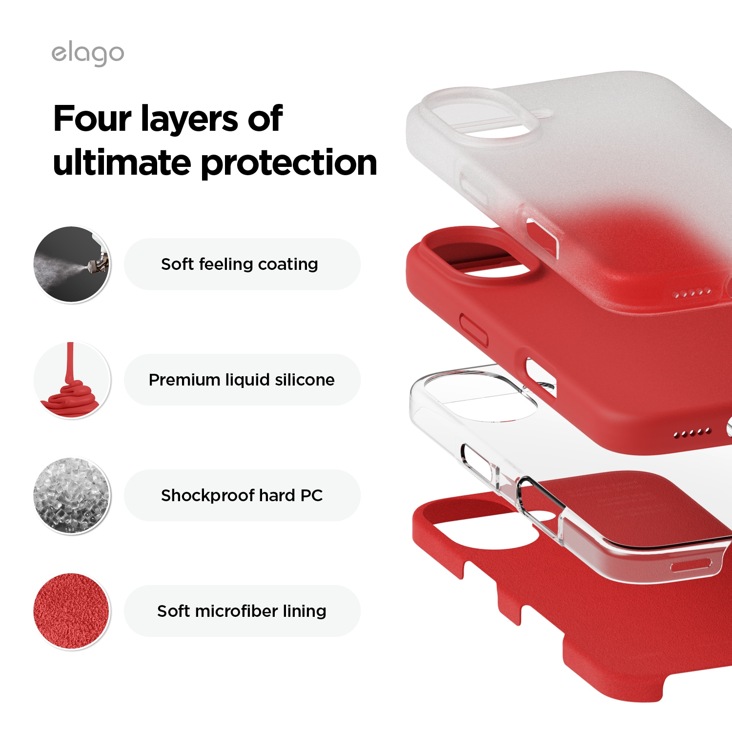elago Compatible with iPhone 16 Case, Premium Liquid Silicone Case, Full Body Protective Cover, Shockproof, Anti-Scratch Soft Microfiber Lining, 6.1