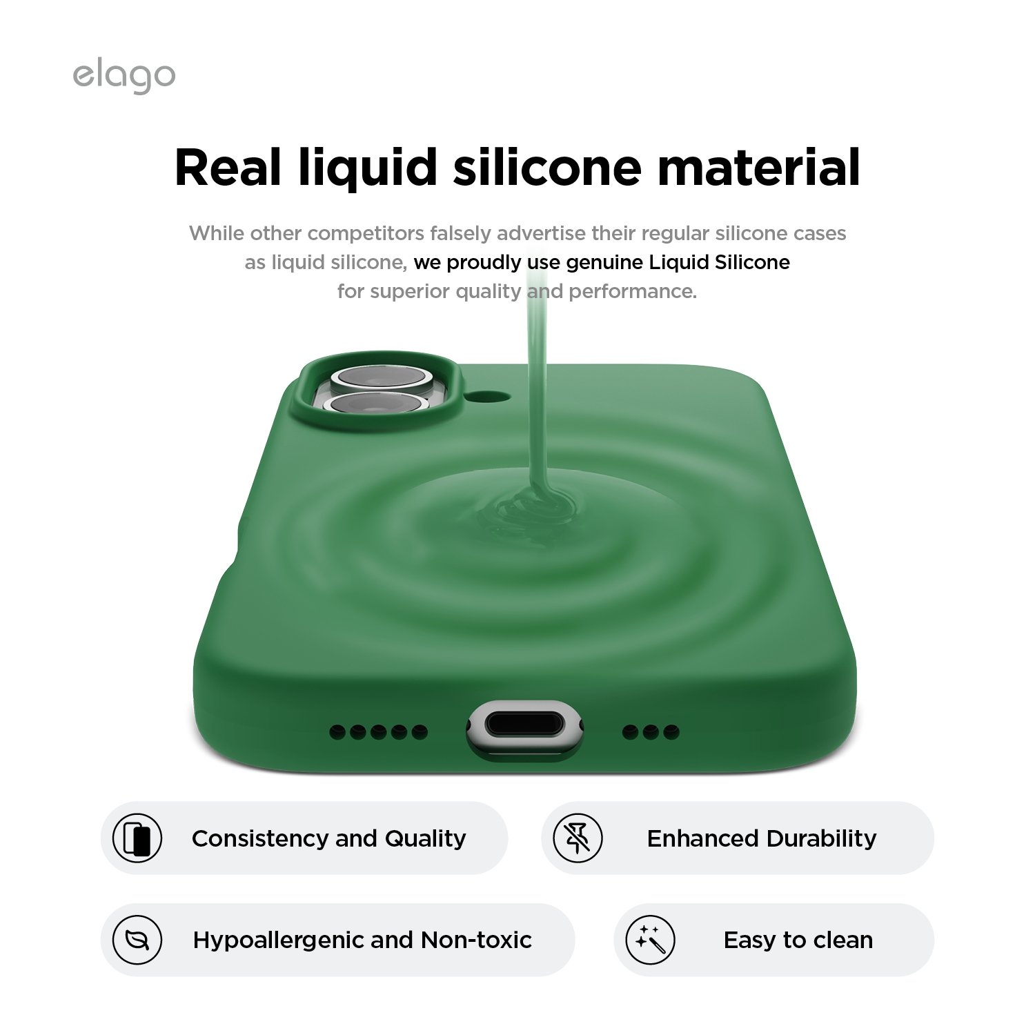 elago Compatible with iPhone 16 Case, Premium Liquid Silicone Case, Full Body Protective Cover, Shockproof, Anti-Scratch Soft Microfiber Lining, 6.1