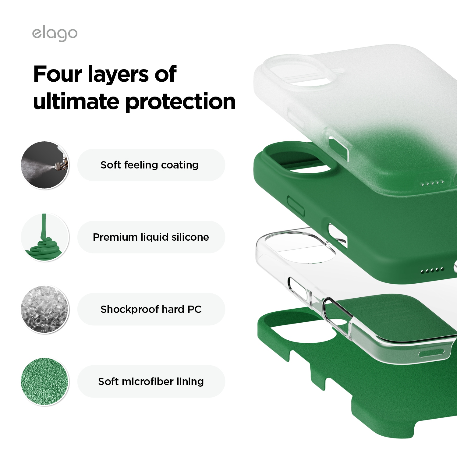 elago Compatible with iPhone 16 Case, Premium Liquid Silicone Case, Full Body Protective Cover, Shockproof, Anti-Scratch Soft Microfiber Lining, 6.1
