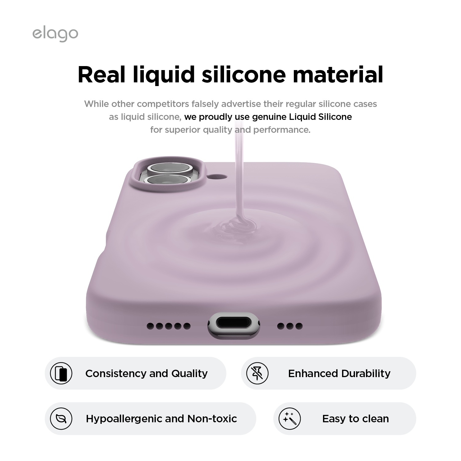 elago Compatible with iPhone 16 Case, Premium Liquid Silicone Case, Full Body Protective Cover, Shockproof, Anti-Scratch Soft Microfiber Lining, 6.1