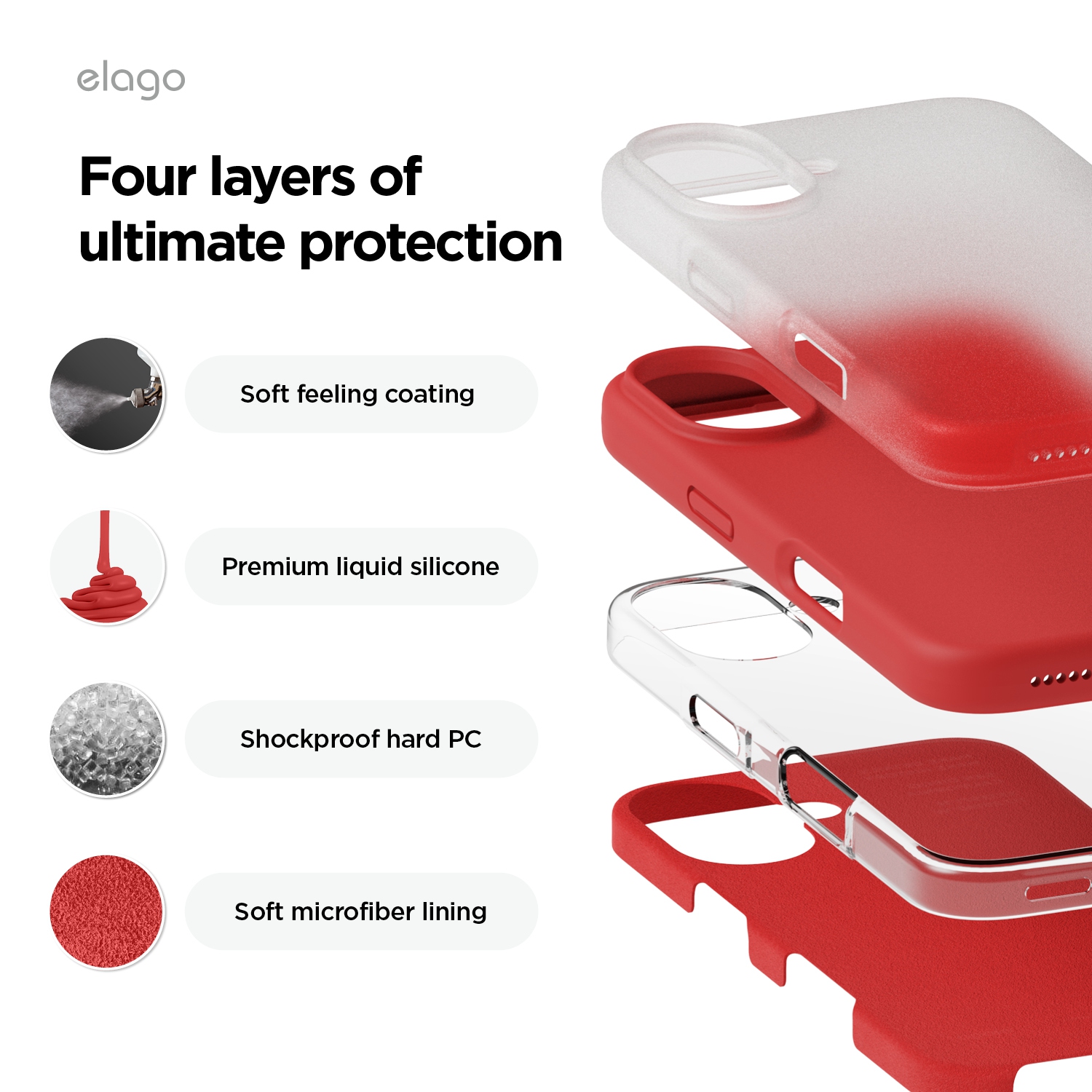 elago Compatible with iPhone 16 Plus Case, Premium Liquid Silicone Case, Full Body Protective Cover, Shockproof, Anti-Scratch Soft Microfiber Lining,