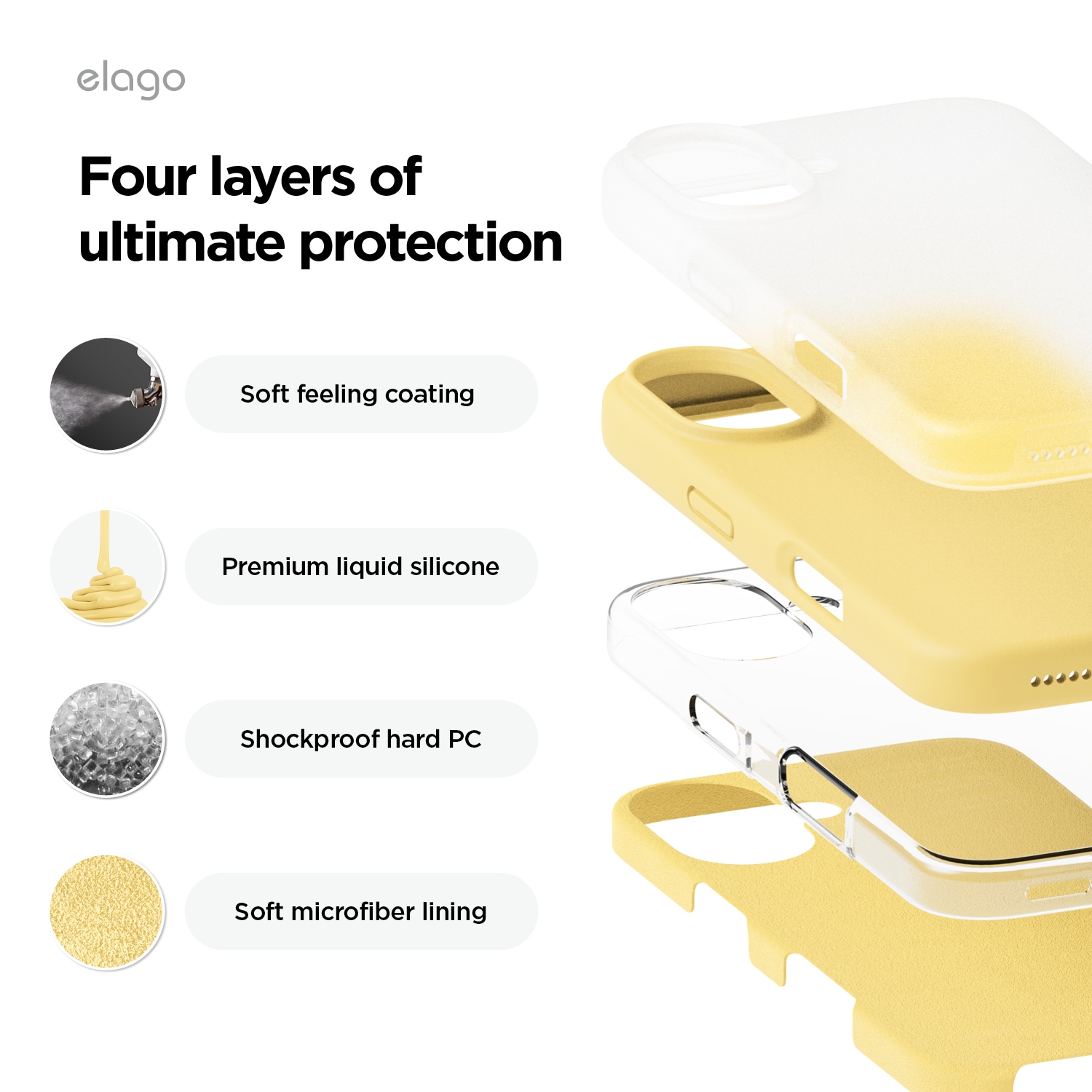 elago Compatible with iPhone 16 Plus Case, Premium Liquid Silicone Case, Full Body Protective Cover, Shockproof, Anti-Scratch Soft Microfiber Lining,