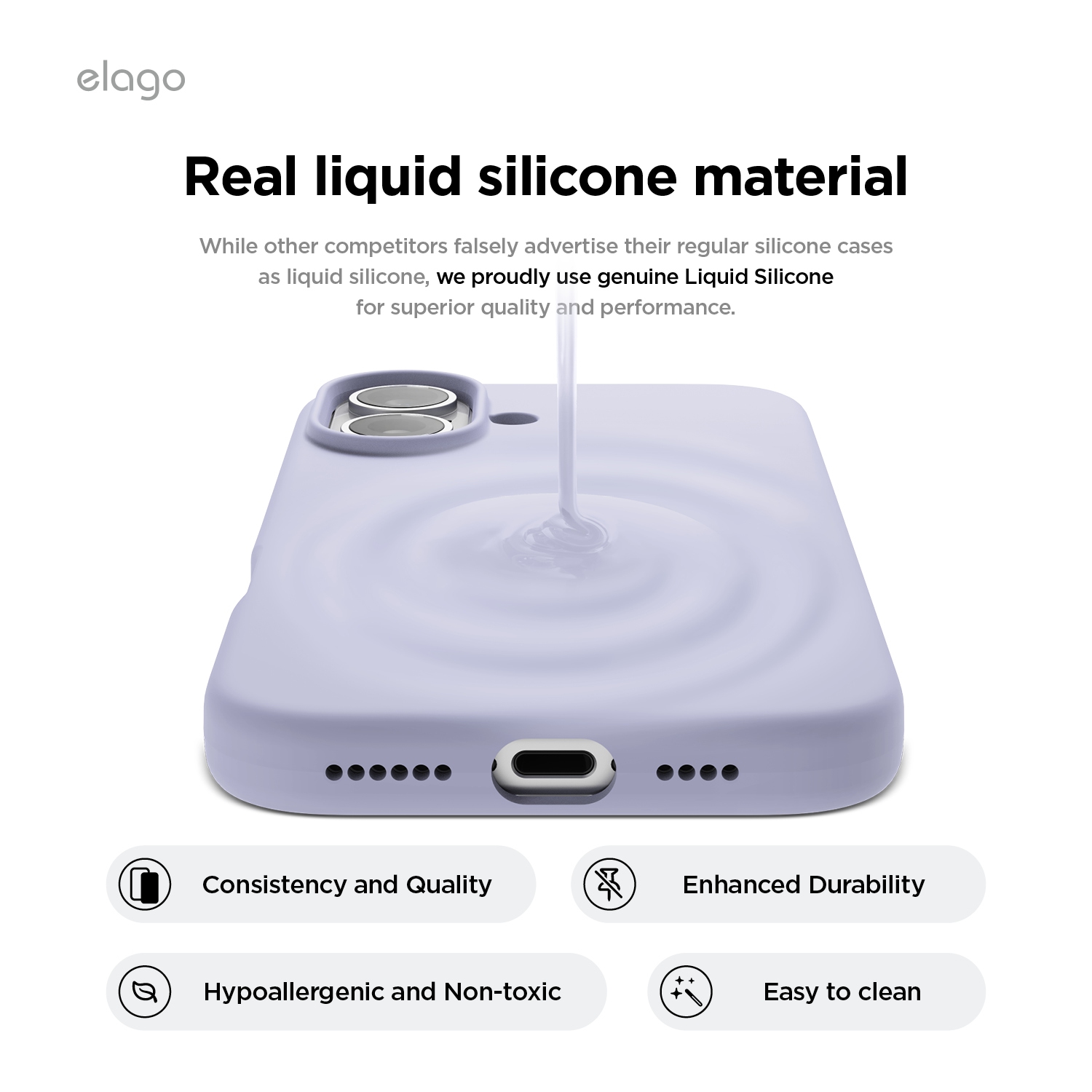 elago Compatible with iPhone 16 Plus Case, Premium Liquid Silicone Case, Full Body Protective Cover, Shockproof, Anti-Scratch Soft Microfiber Lining,