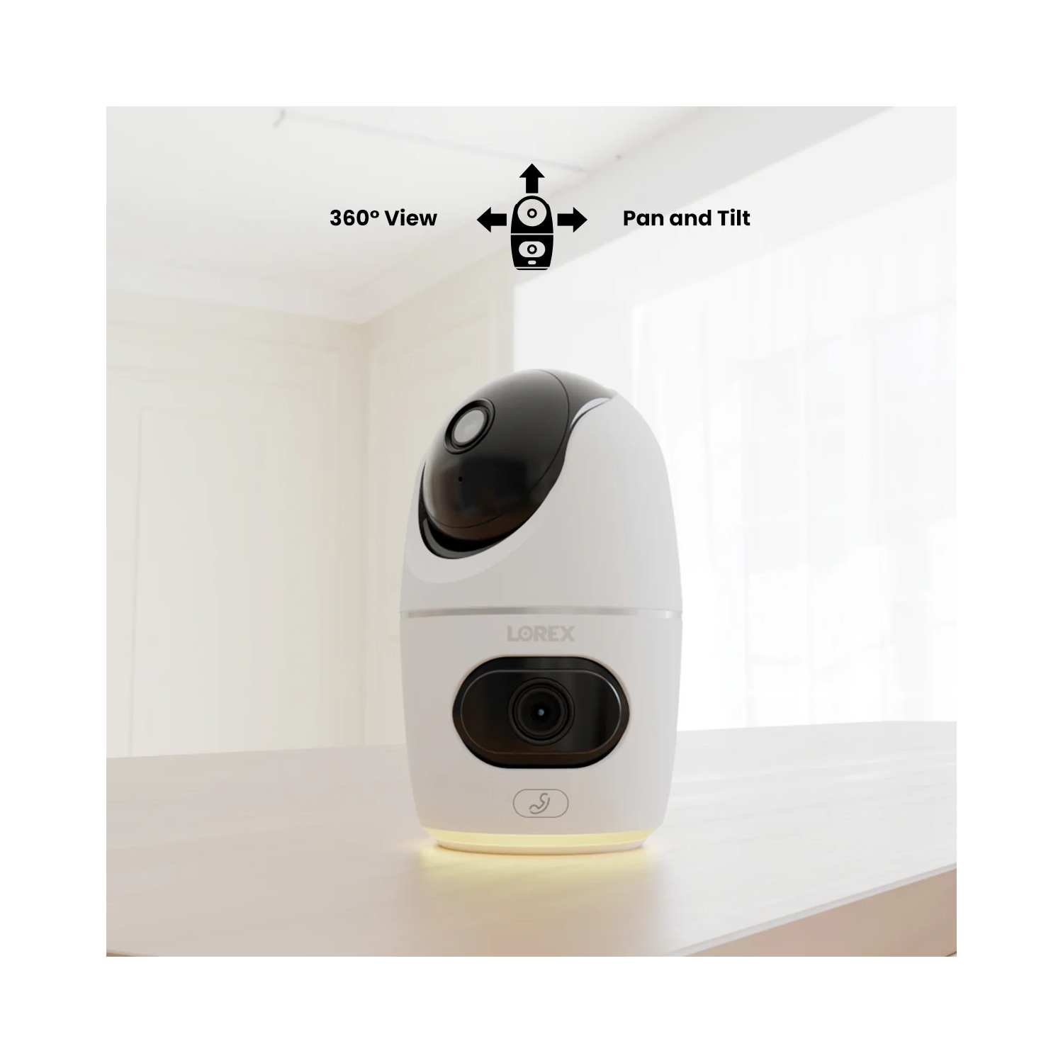Lorex 2K Dual Lens Indoor Wi-Fi Security Camera | Auto-Tracking | 360° Pan-Tilt | Person & Pet Detection | IR Night Vision | 2-Way Talk | Cloud &