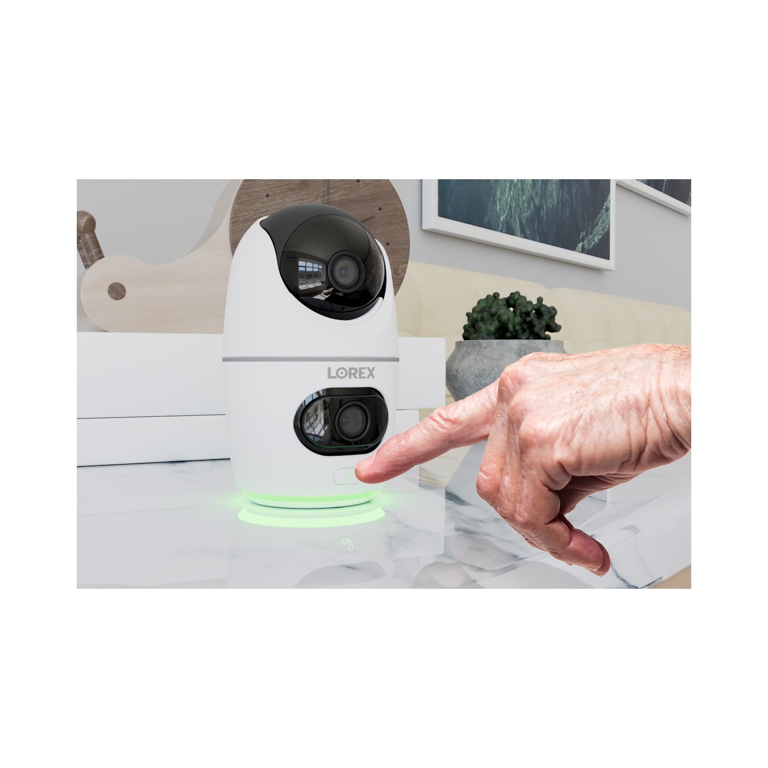 Lorex 2K Dual Lens Indoor Wi-Fi Security Camera | Auto-Tracking | 360° Pan-Tilt | Person & Pet Detection | IR Night Vision | 2-Way Talk | Cloud &