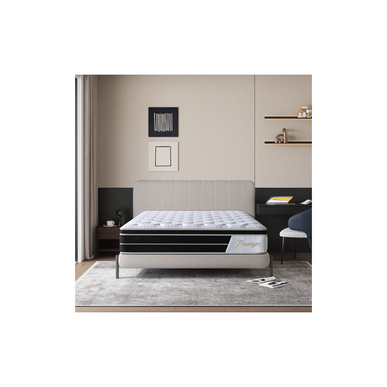 LivinVeluris Prestige 14-Inch Mattress: CertiPUR-US Certified, Coil Spring Support