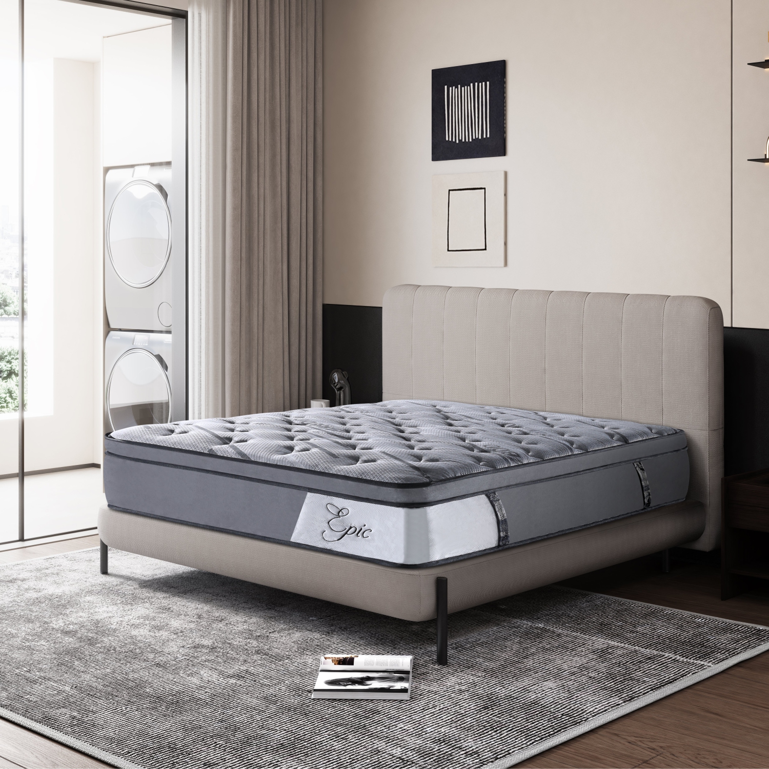 Matelas de 14 po LivinVeluris Epic Bamboo : Soutien à ressorts certifiée CertiPUR-US