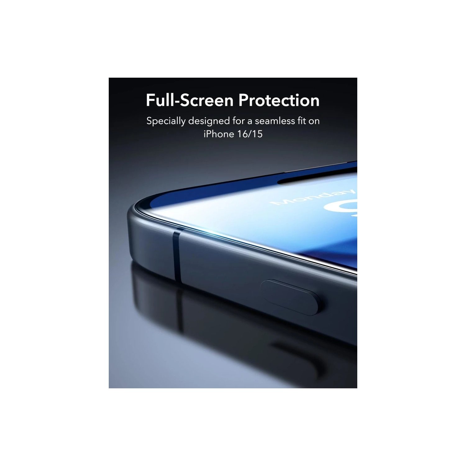 Paquet de 3 protecteurs d'écran en verre trempé pour 16/15/15 Pro de iPhone [6,1 po] – Protection dynamique pour les capteurs et les îlots,