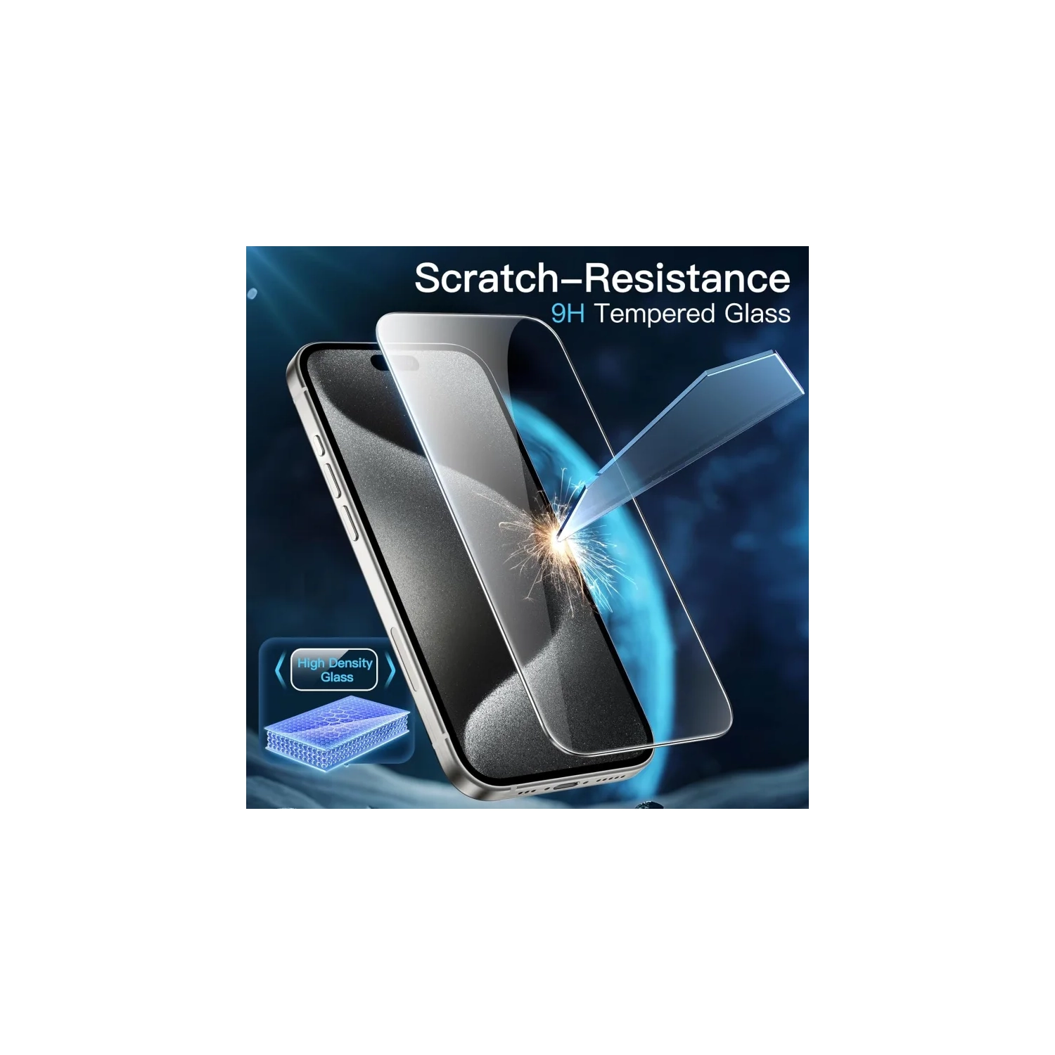 Paquet de 3 protecteurs d'écran en verre trempé pour 16/15/15 Pro de iPhone [6,1 po] – Protection dynamique pour les capteurs et les îlots,