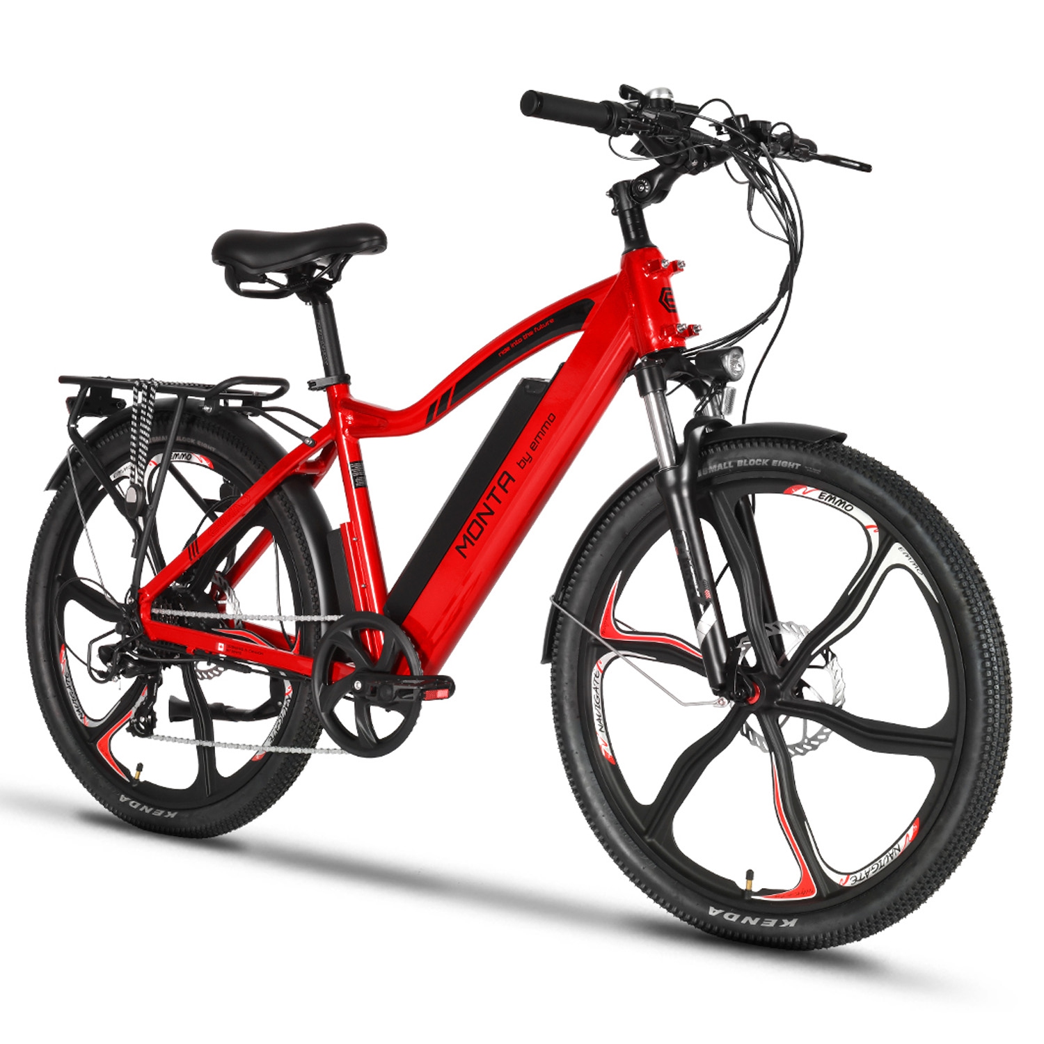 EMMO Monta eBike - Premium Electric Commuter Bike Scooter - 48V 500W - Red - 110km Long Range Hydraulic Brakes