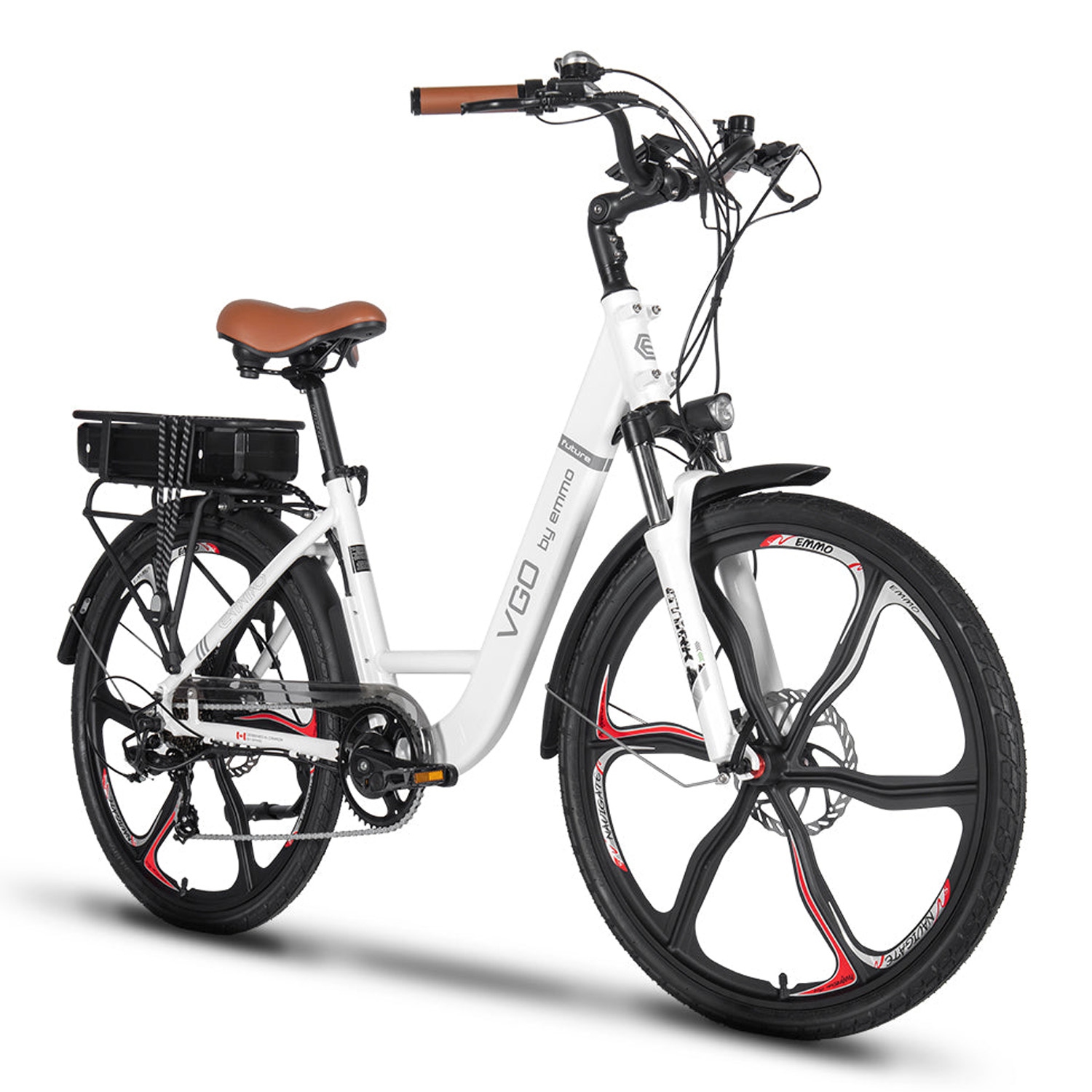 EMMO Vgo Pro Ebike - Step Thru Electric Bicycle - Scooter - 48V 500W - 135km Long Range - White - Hydraulic Disc Brakes