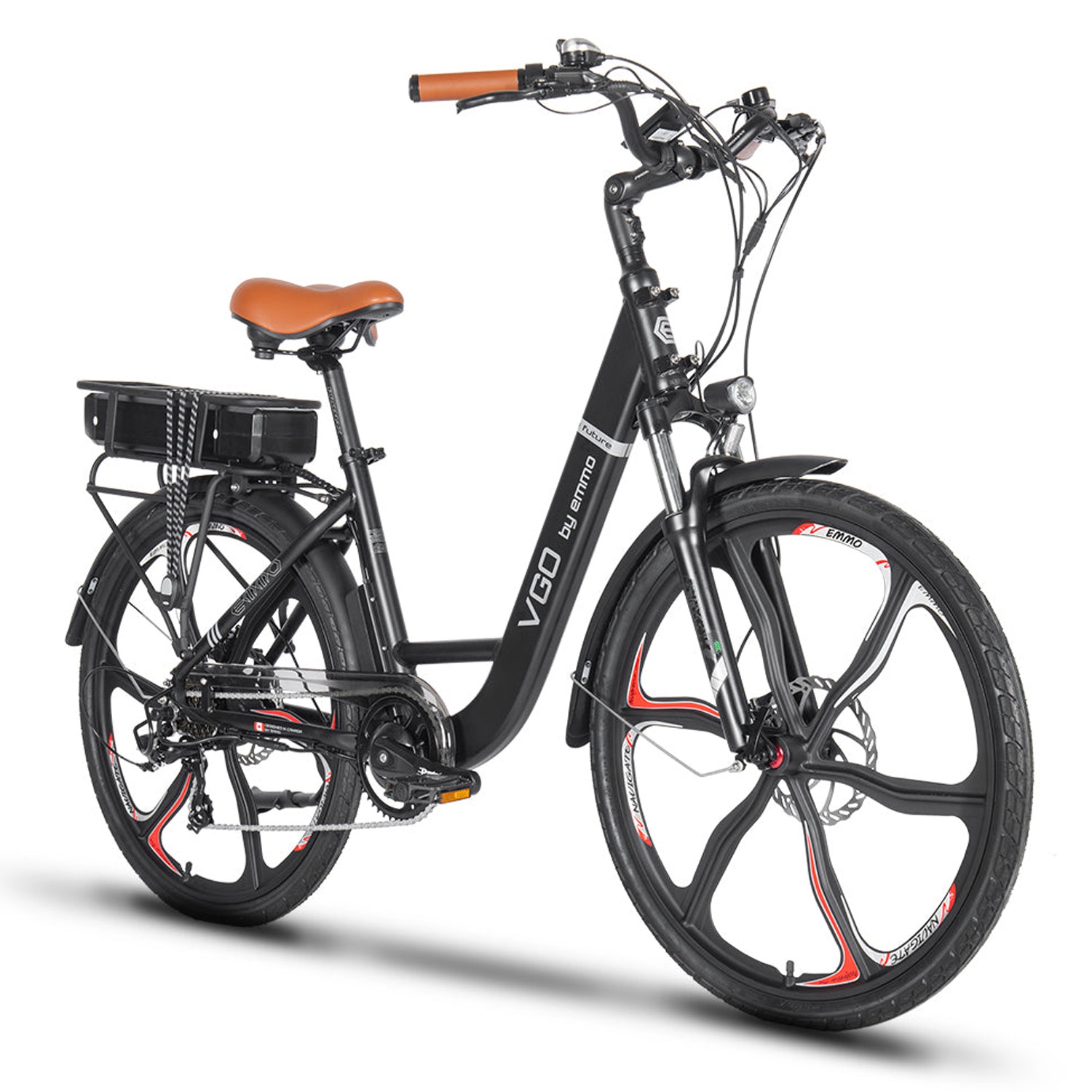 EMMO Vgo E Bike - Step-Thru Electric Bicycle - 48V 500W - Black - 110km Long Range - Hydraulic Brakes - Color Display w/ Navigation