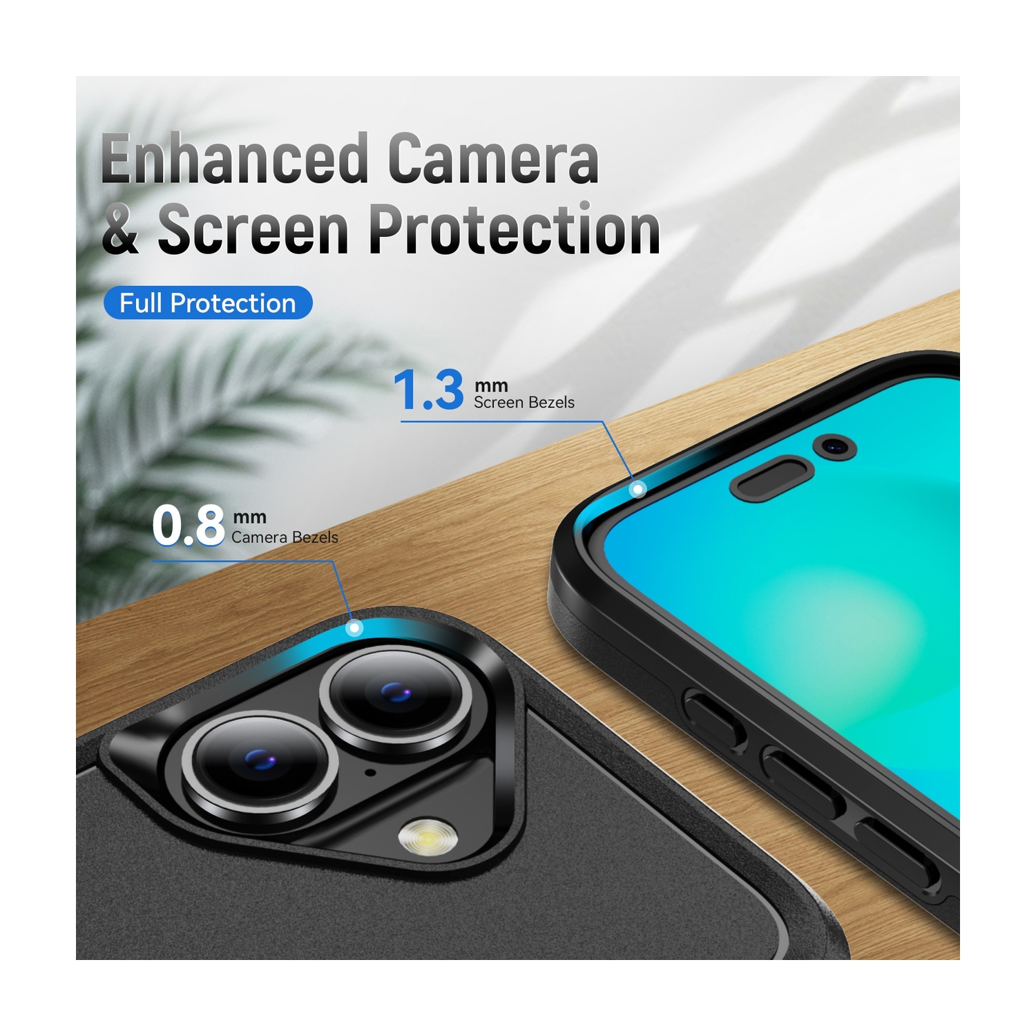 [CS] Dual Layers Heavy Duty Magnetic Hard Kickstand Case with Ring Holder for iPhone 16 Plus, Teal