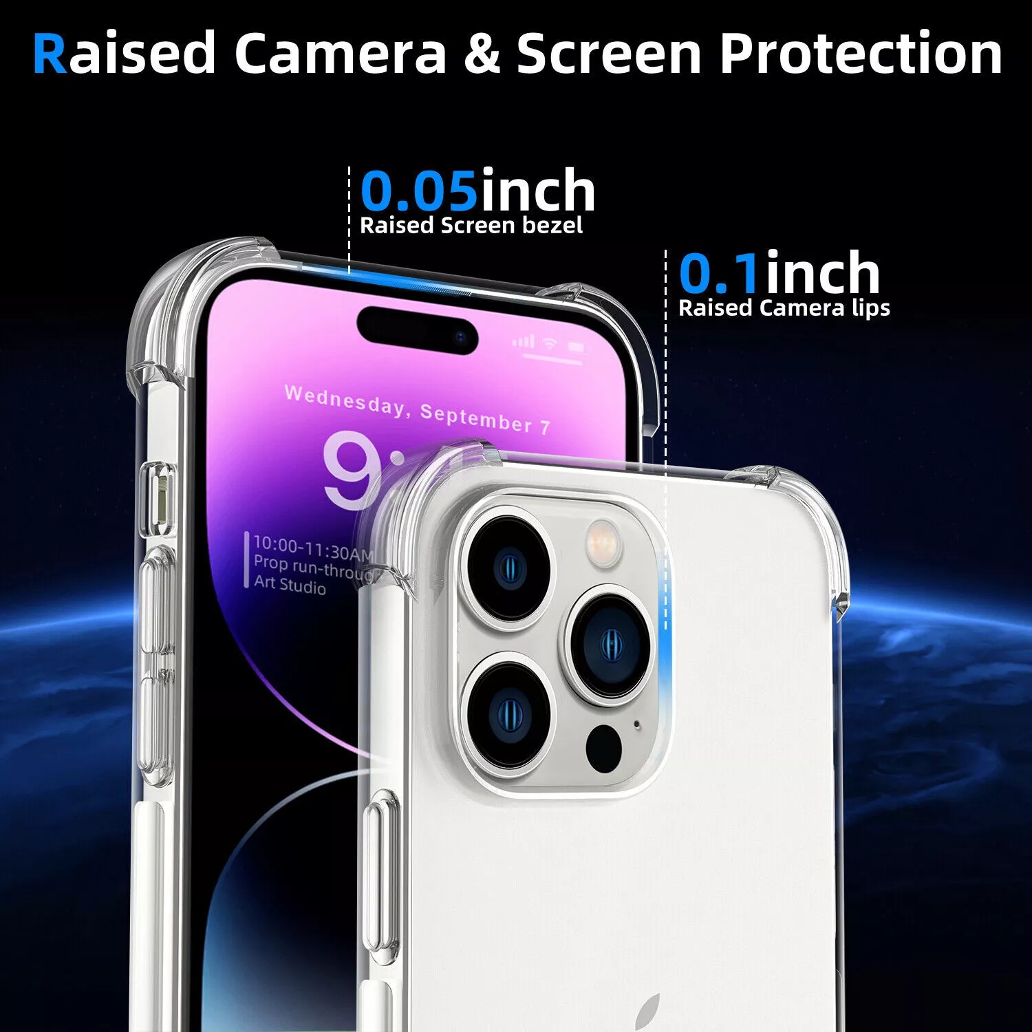 [CS] Thin TPU Bumper Soft Case Back Cover for iPhone 16 Pro Max, Clear
