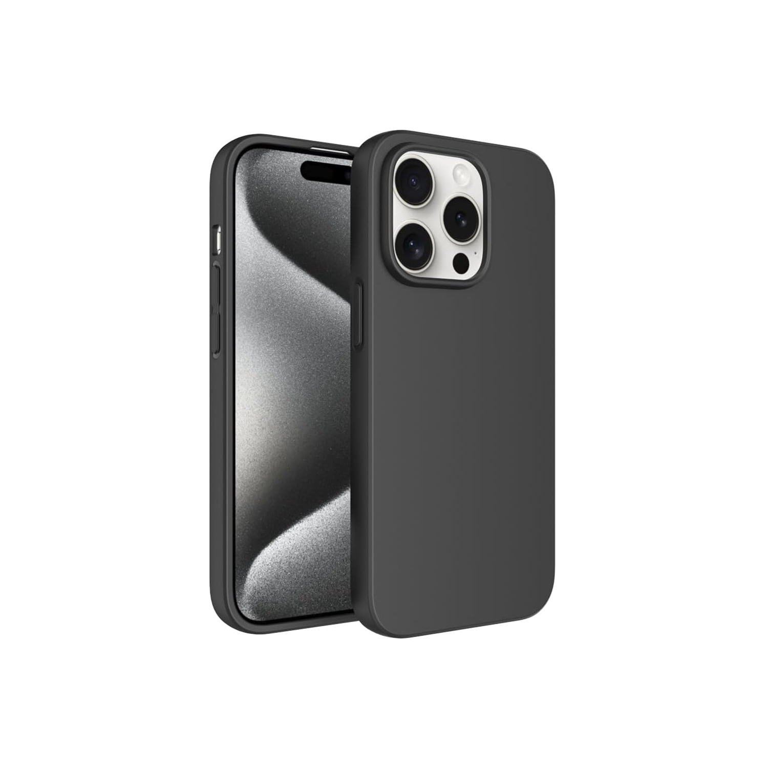 [CS] Thin TPU Bumper Soft Case Back Cover for iPhone 16 Pro Max, Black