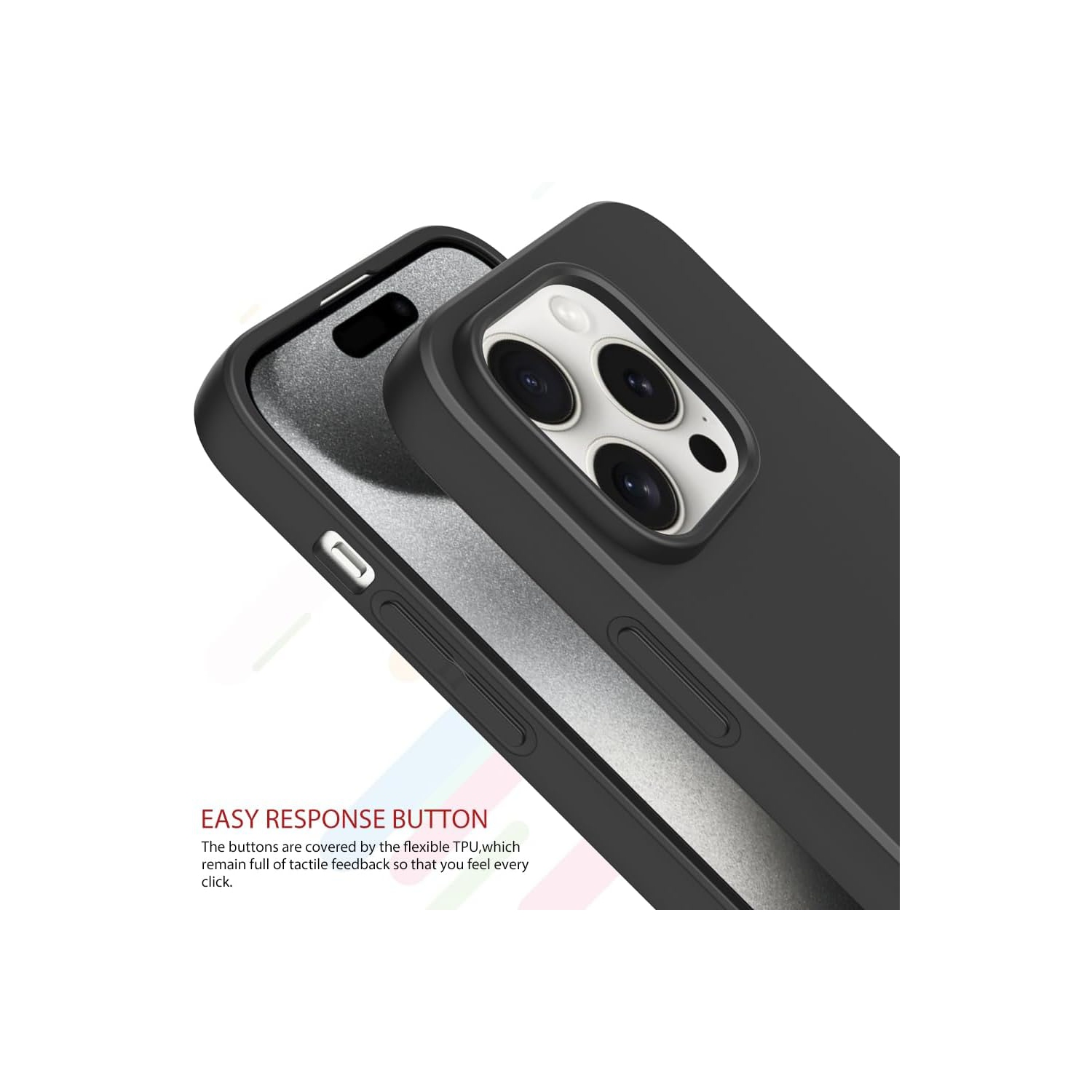 [CS] Étui souple mince en TPU pour iPhone 16 Pro, noir