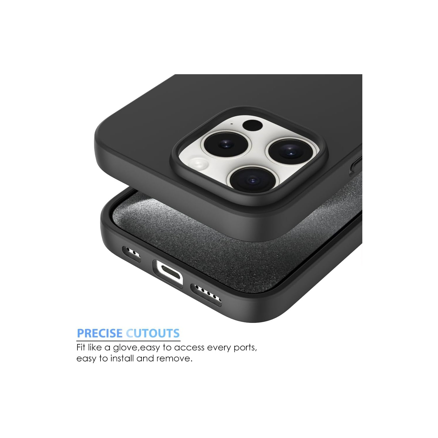 [CS] Étui souple mince en TPU pour iPhone 16 Pro, noir