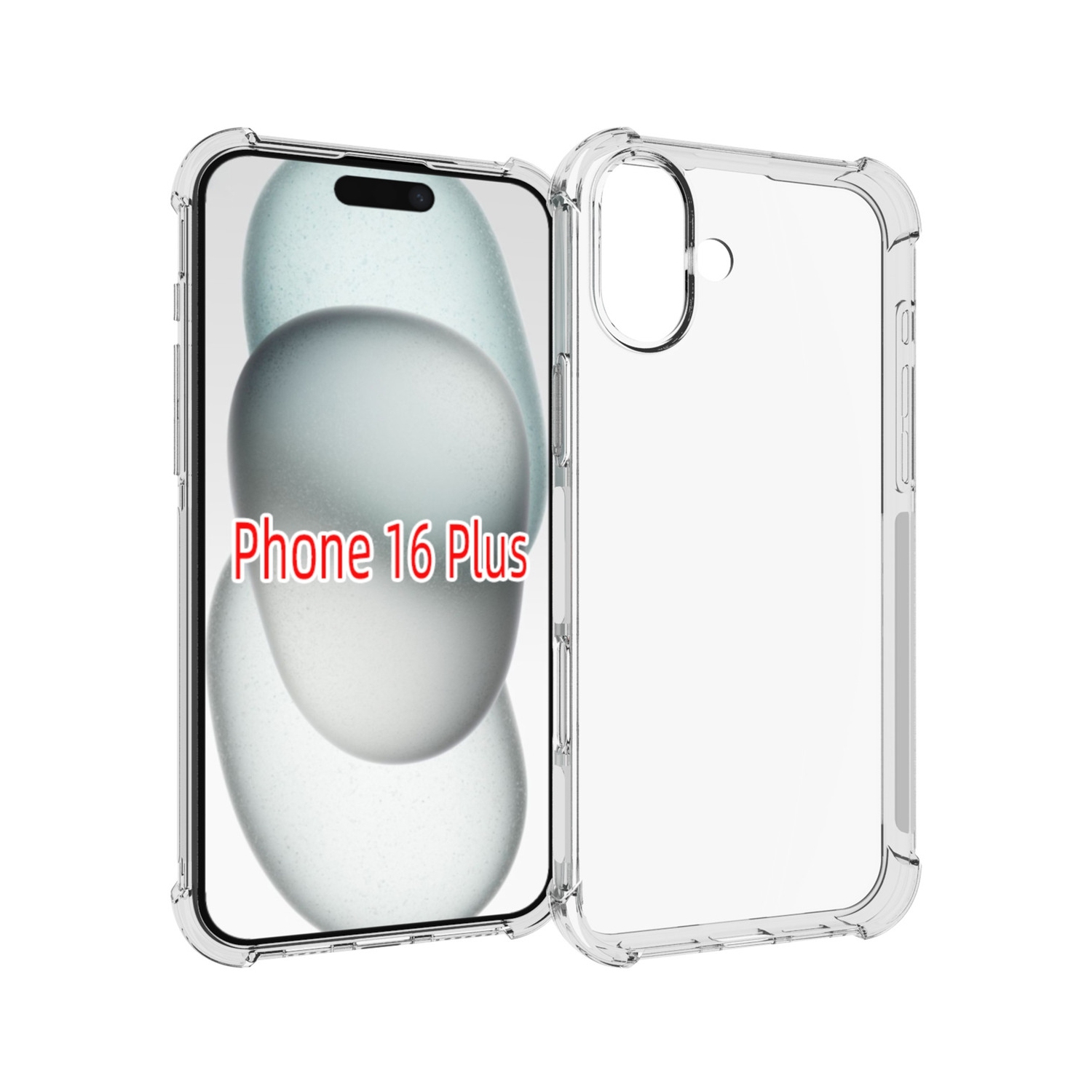 [CS] Thin TPU Bumper Soft Case Back Cover for iPhone 16 Plus, Clear