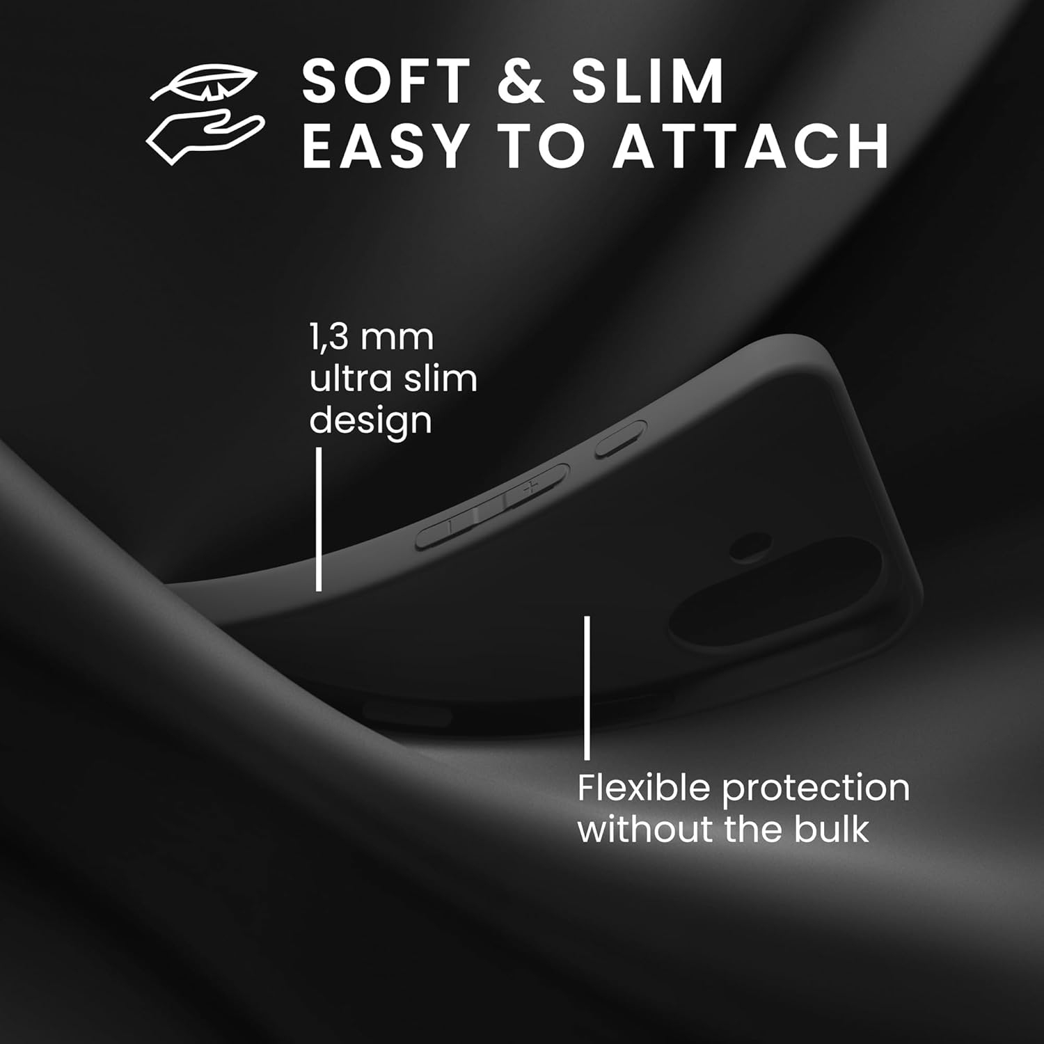 [CS] Étui souple mince en TPU pour iPhone 16 plus, noir