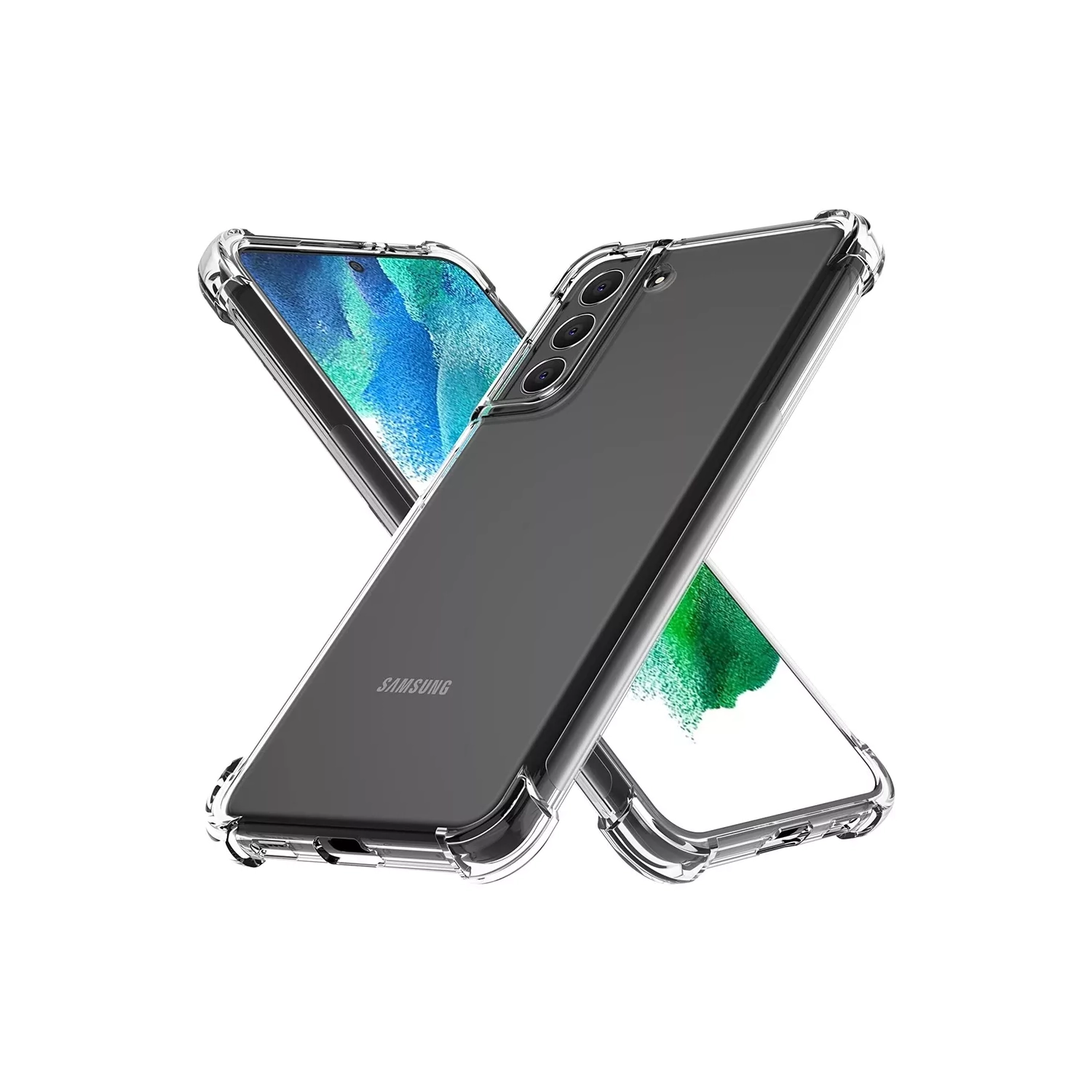 Samsung S21 FE Clear Case with Shockproof Bumper Durable Transparent Cover with Impact-Resistant Protection