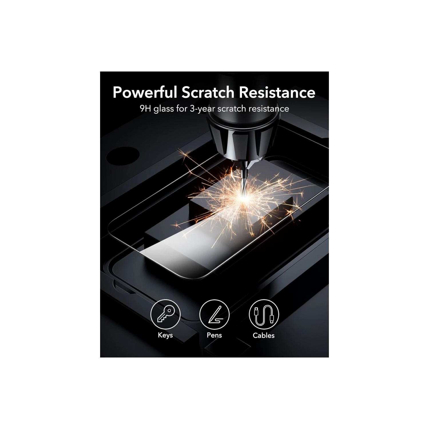 Paquet de 3 protecteurs d'écran iPhone 16 Pro Max [6,9 po] : verre trempé, cadre d'installation, îlot dynamique et étui