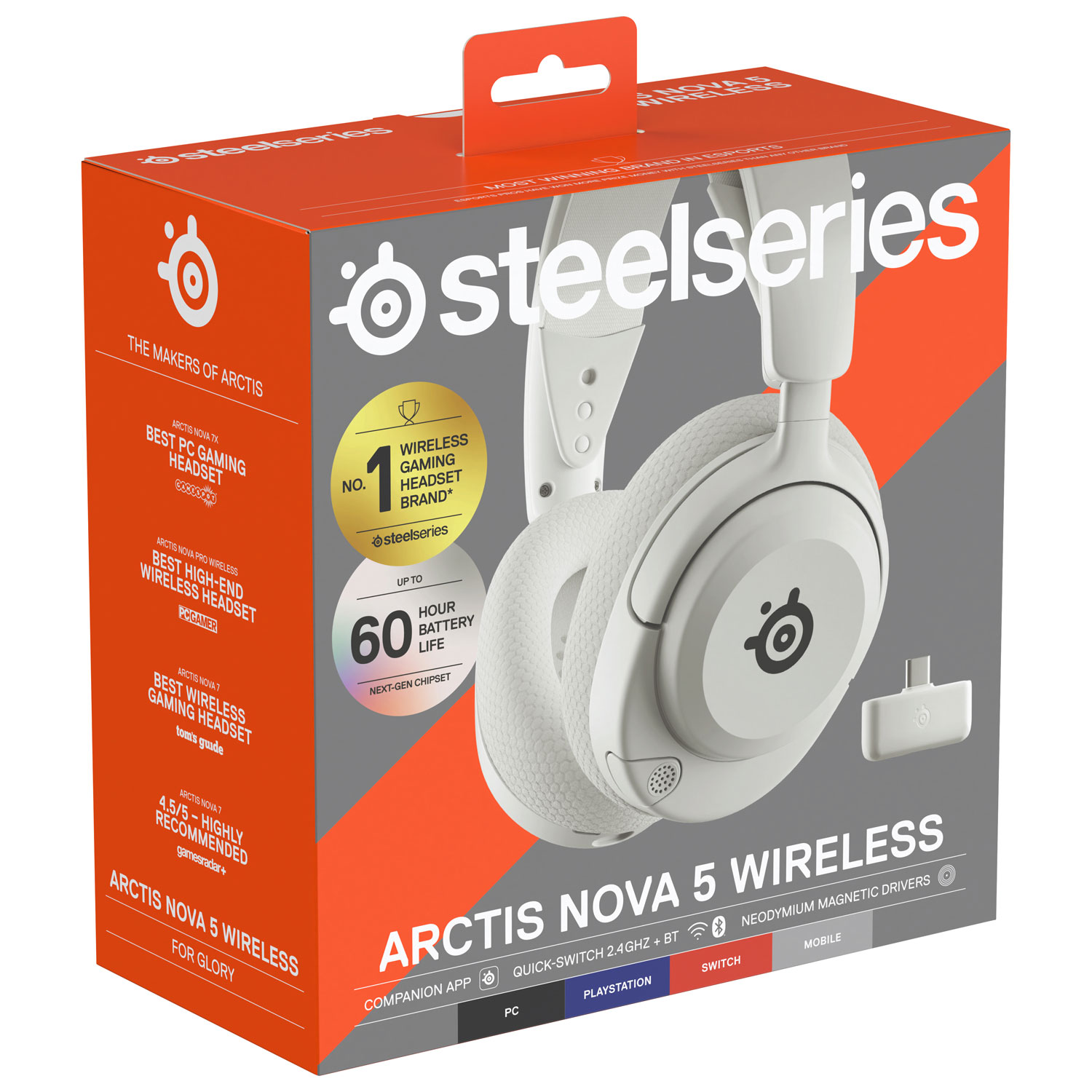 SteelSeries Arctis Nova 5 Wireless Gaming Headset - White | Best