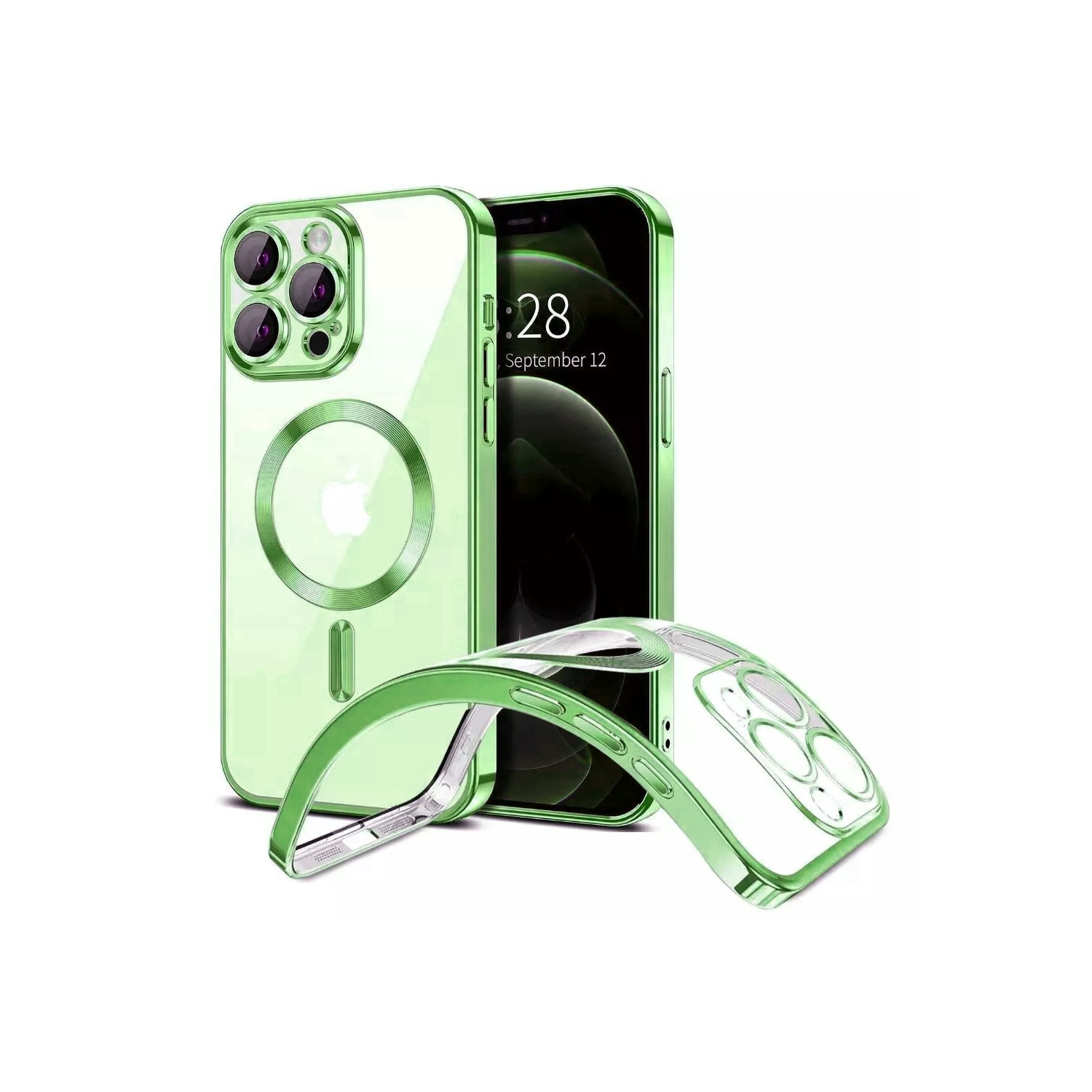 [CS] Hybrid TPU Magnetic MagSafe Case Back Cover for iPhone 16 Pro Max, Green