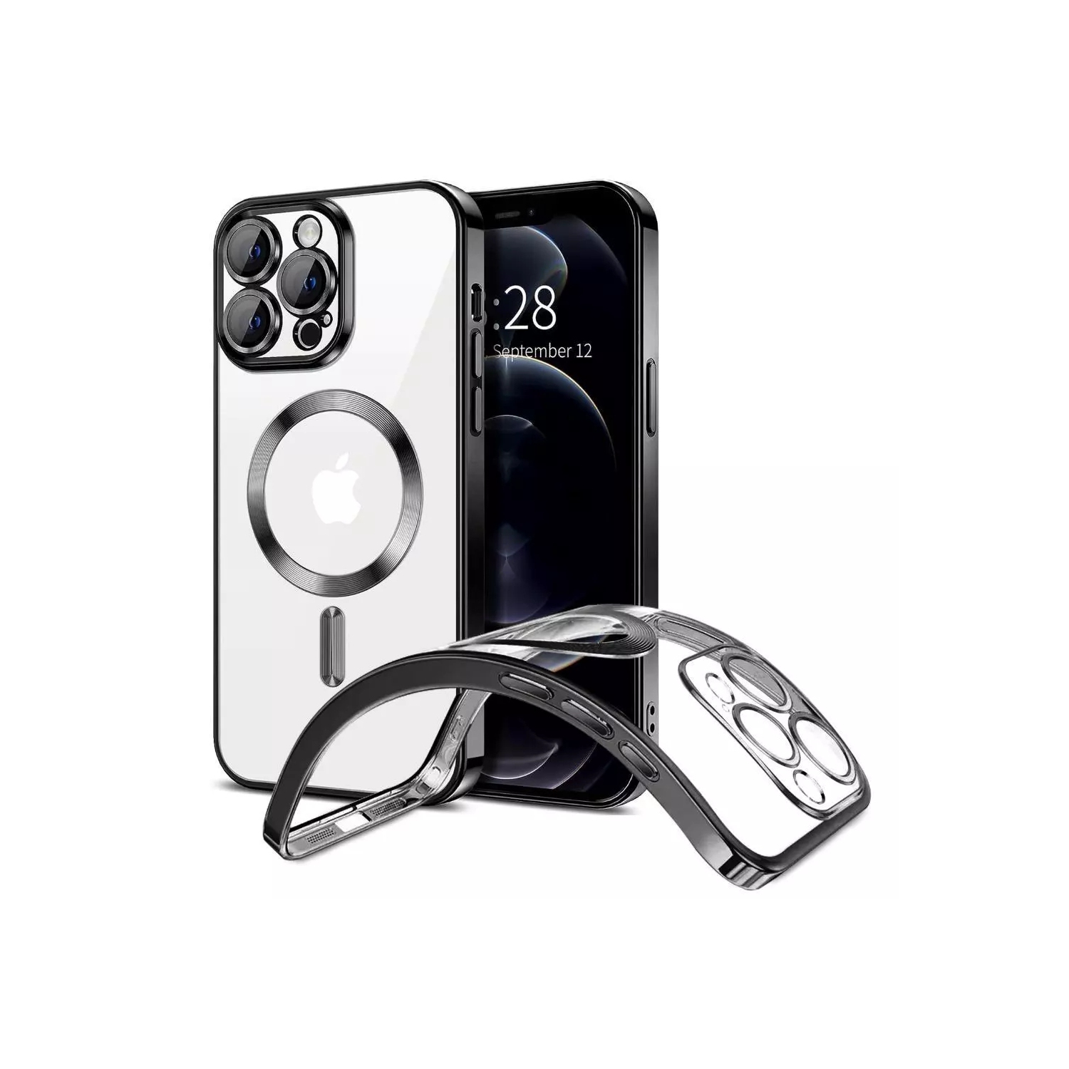 [CS] Hybrid TPU Magnetic MagSafe Case Back Cover for iPhone 16 Pro Max, Black