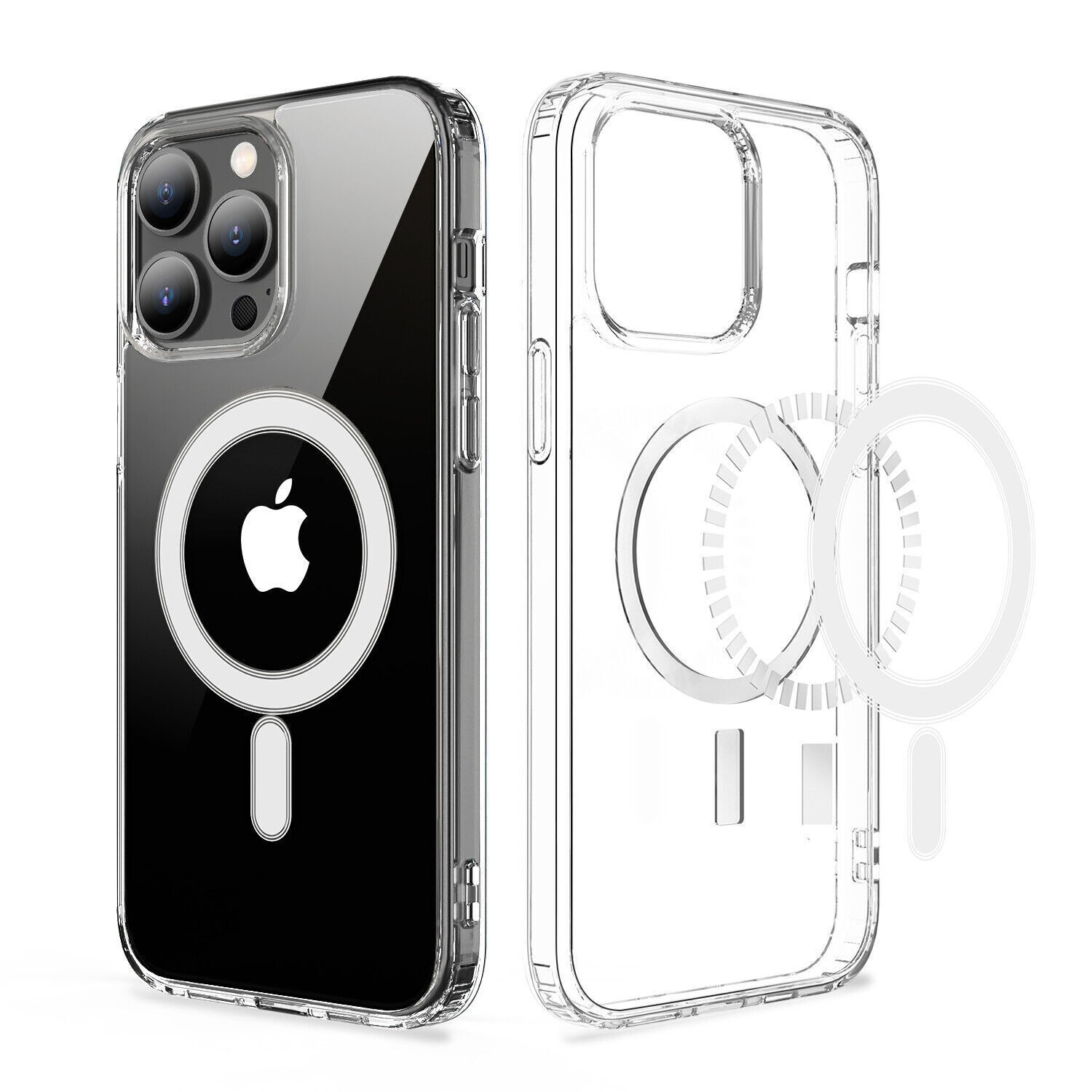 [CS] Étui hybride magnétique en TPUR avec MagSafe pour iPhone 16 Pro, transparent