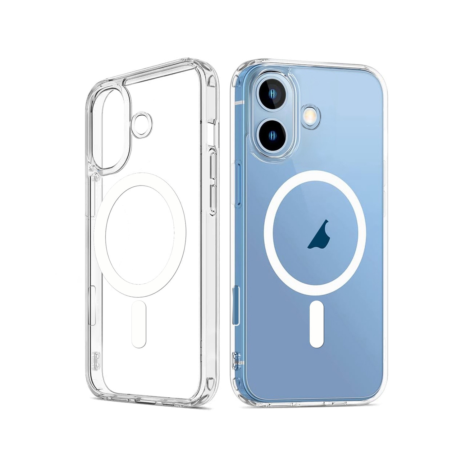 [CS] Hybrid TPU Magnetic MagSafe Case Back Cover for iPhone 16 Plus, Clear