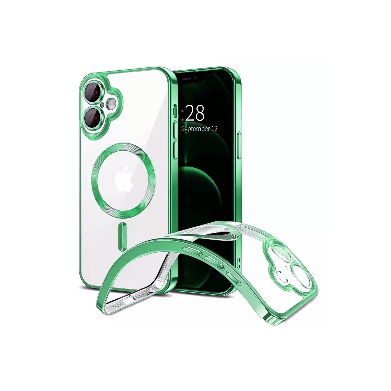 [CS] Hybrid TPU Magnetic MagSafe Case Back Cover for iPhone 16, Green