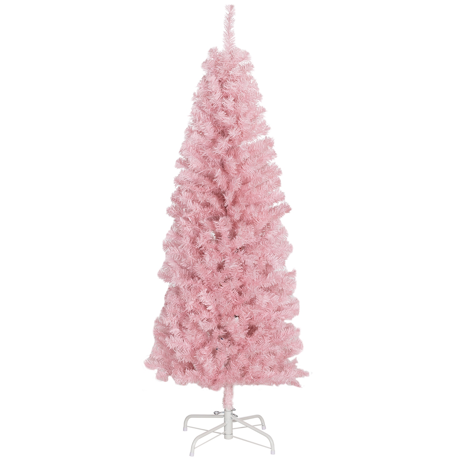 HOMCOM – 5FT Arbre de Noël artificiel Noël Noël décoration arbre de Noël avec ouverture automatique pour la fête à domicile, rose