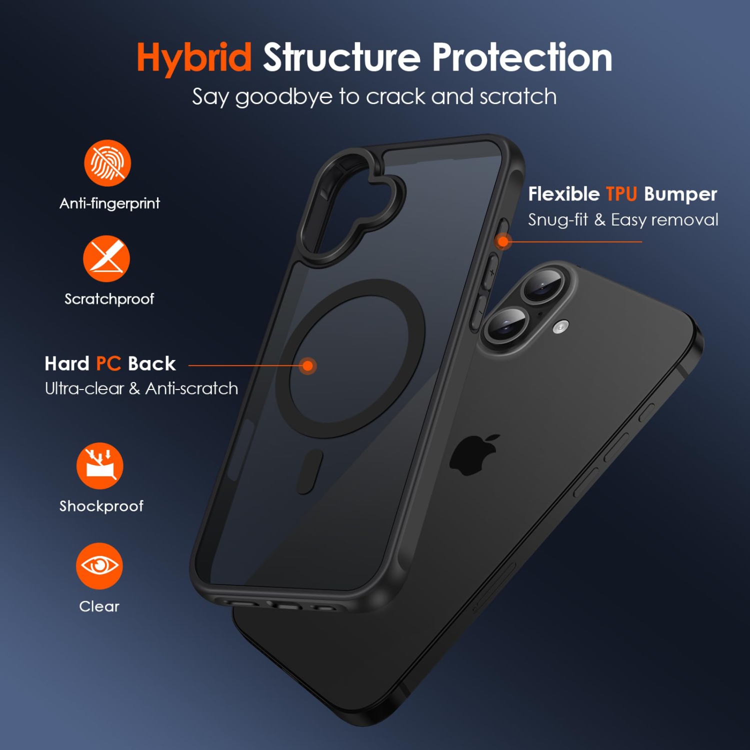 Étui magnétique mat pour iPhone 16 plus 6,7 po, compatible avec MagSafe, couvercle de protection antidérapant et anti-chute, arrière souple