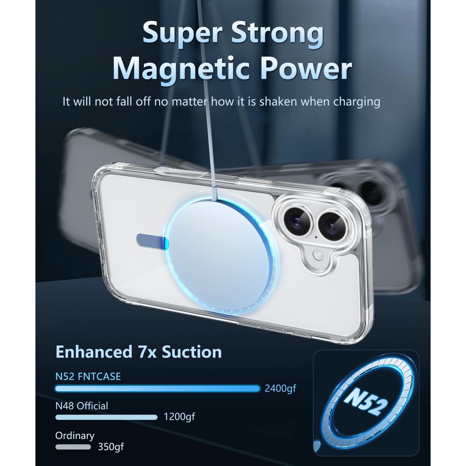 iPhone 16 Case: Clear Magnetic Military Grade Drop Protection Anti Yellowing Slim Case - Rugged Shockproof Protective Transparent Cell Phone