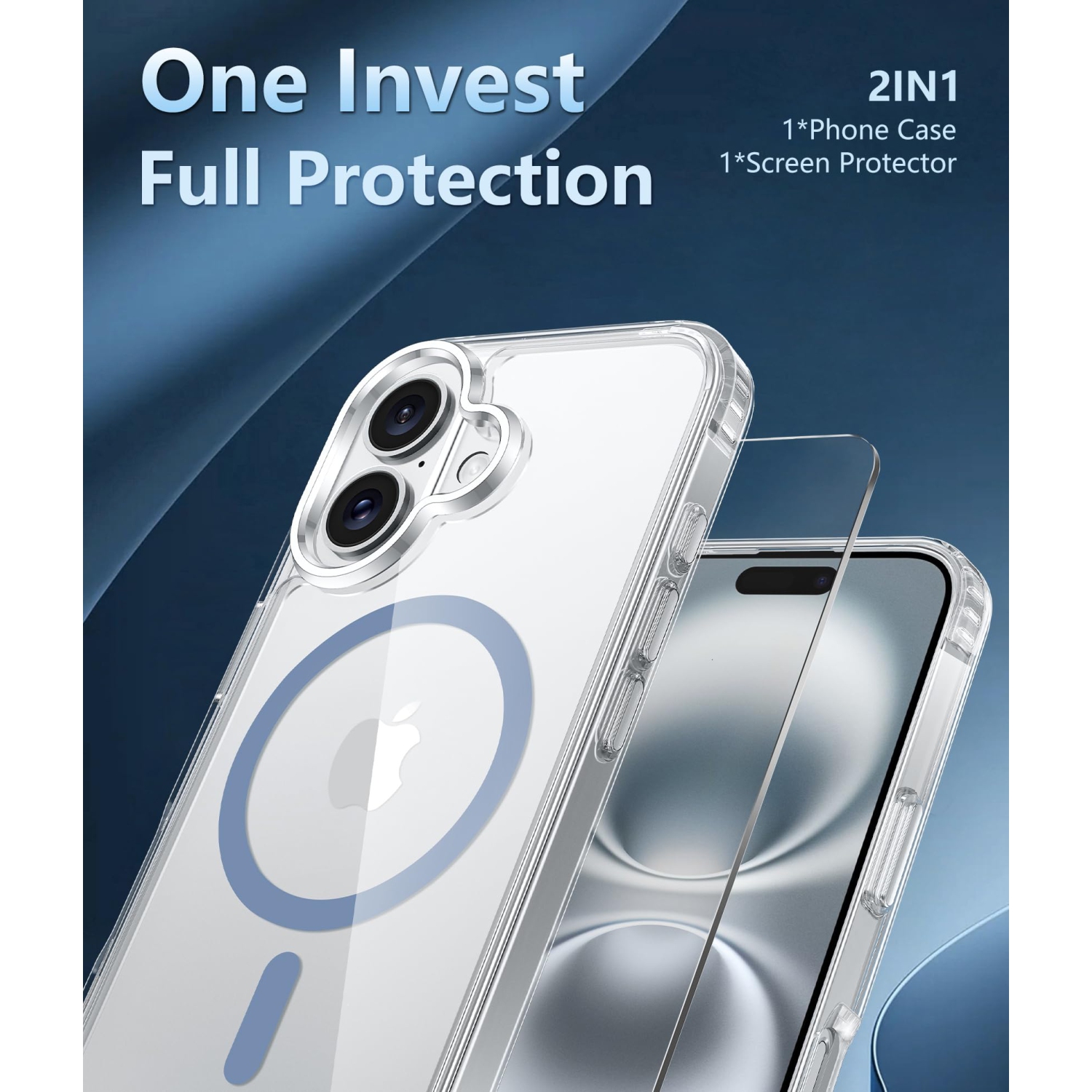 iPhone 16 Case: Clear Magnetic Military Grade Drop Protection Anti Yellowing Slim Case - Rugged Shockproof Protective Transparent Cell Phone