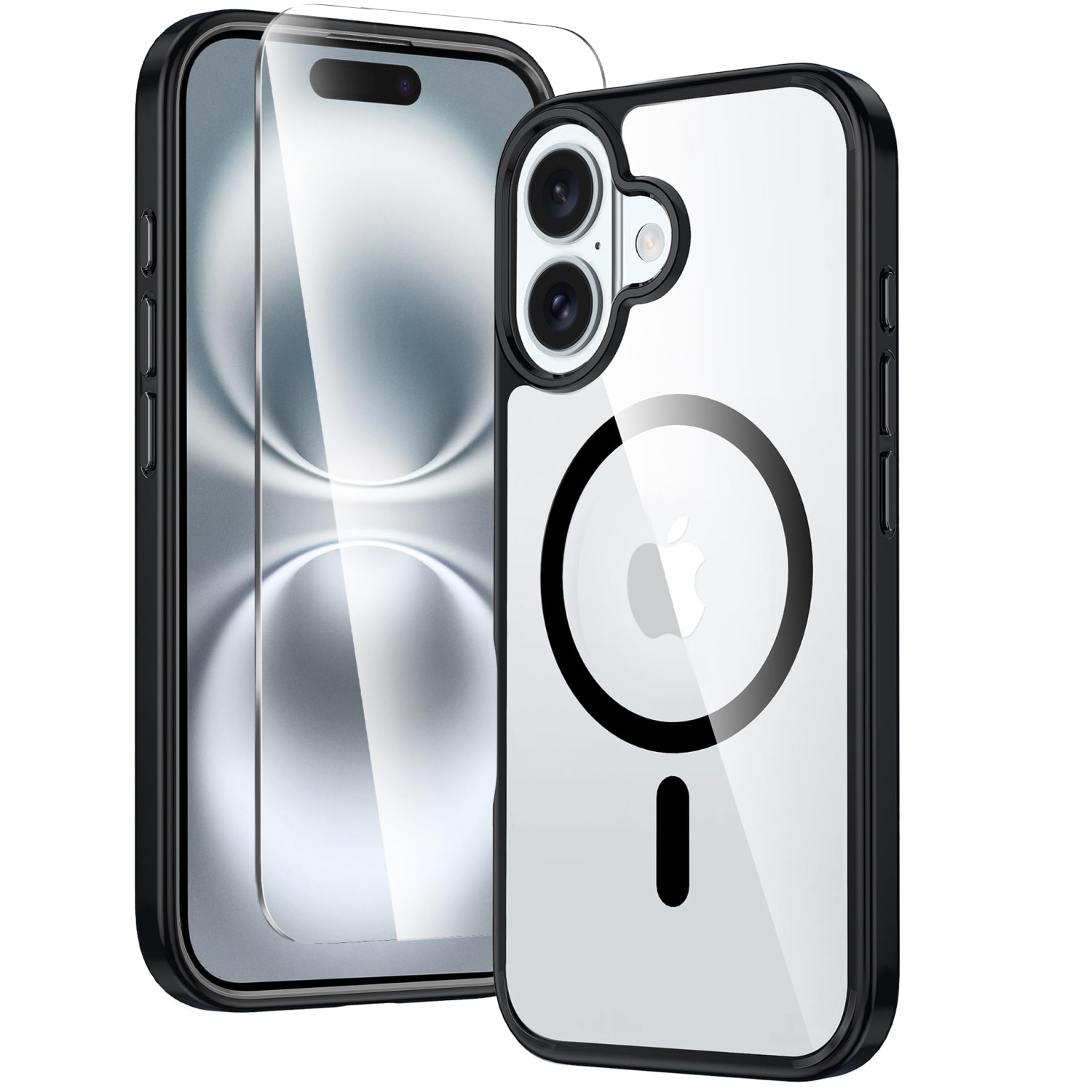 iPhone 16 Case: Clear Magnetic Military Grade Drop Protection Anti Yellowing Slim Case - Rugged Shockproof Protective Transparent Cell Phone