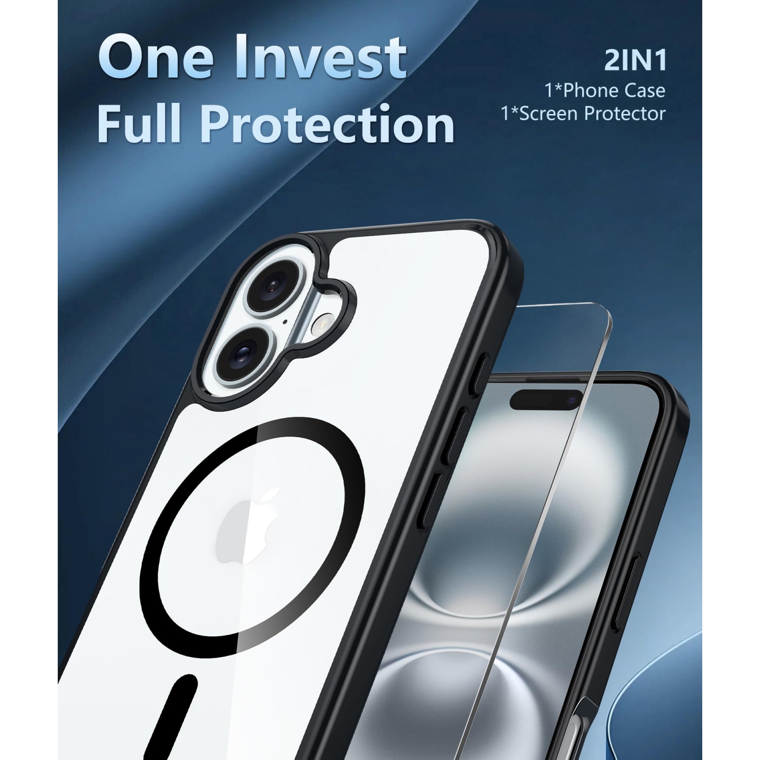 iPhone 16 Case: Clear Magnetic Military Grade Drop Protection Anti Yellowing Slim Case - Rugged Shockproof Protective Transparent Cell Phone