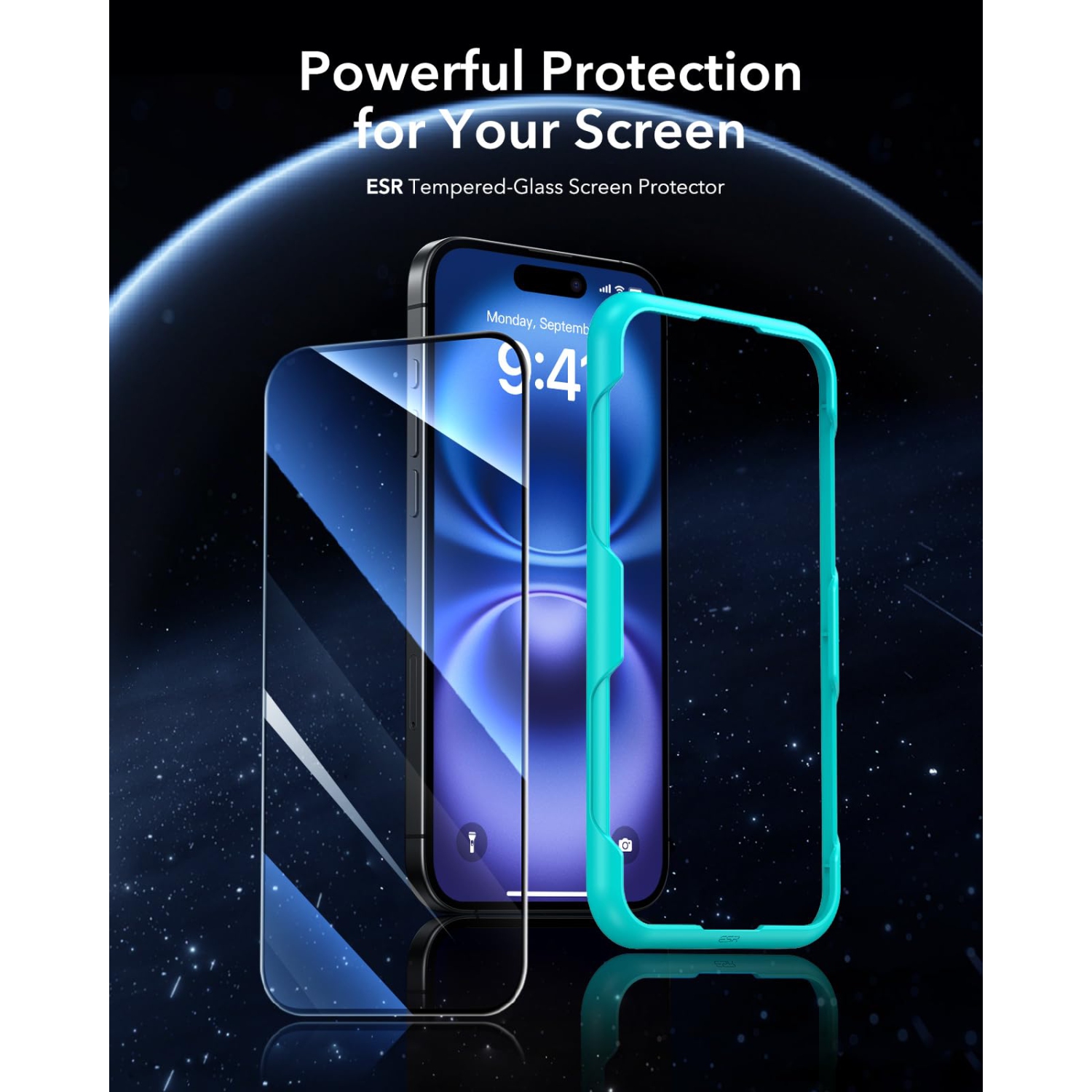 3 Pack for iPhone 16 / iPhone 15 Screen Protector, Tempered Glass Film with Easy Installation Tool, 9H Hardness, Military-Grade Shatterproof, Full