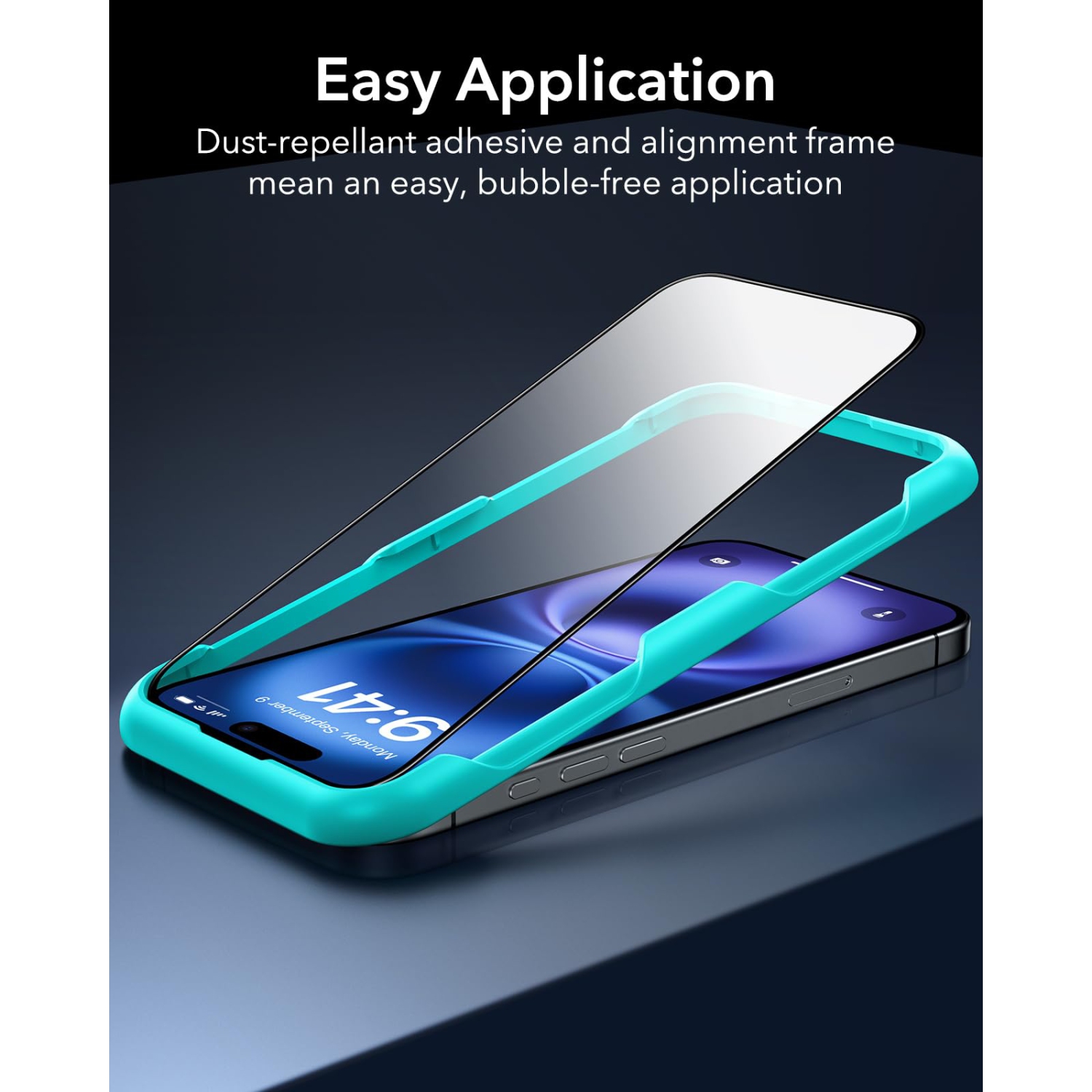 3 Pack for iPhone 16 / iPhone 15 Screen Protector, Tempered Glass Film with Easy Installation Tool, 9H Hardness, Military-Grade Shatterproof, Full