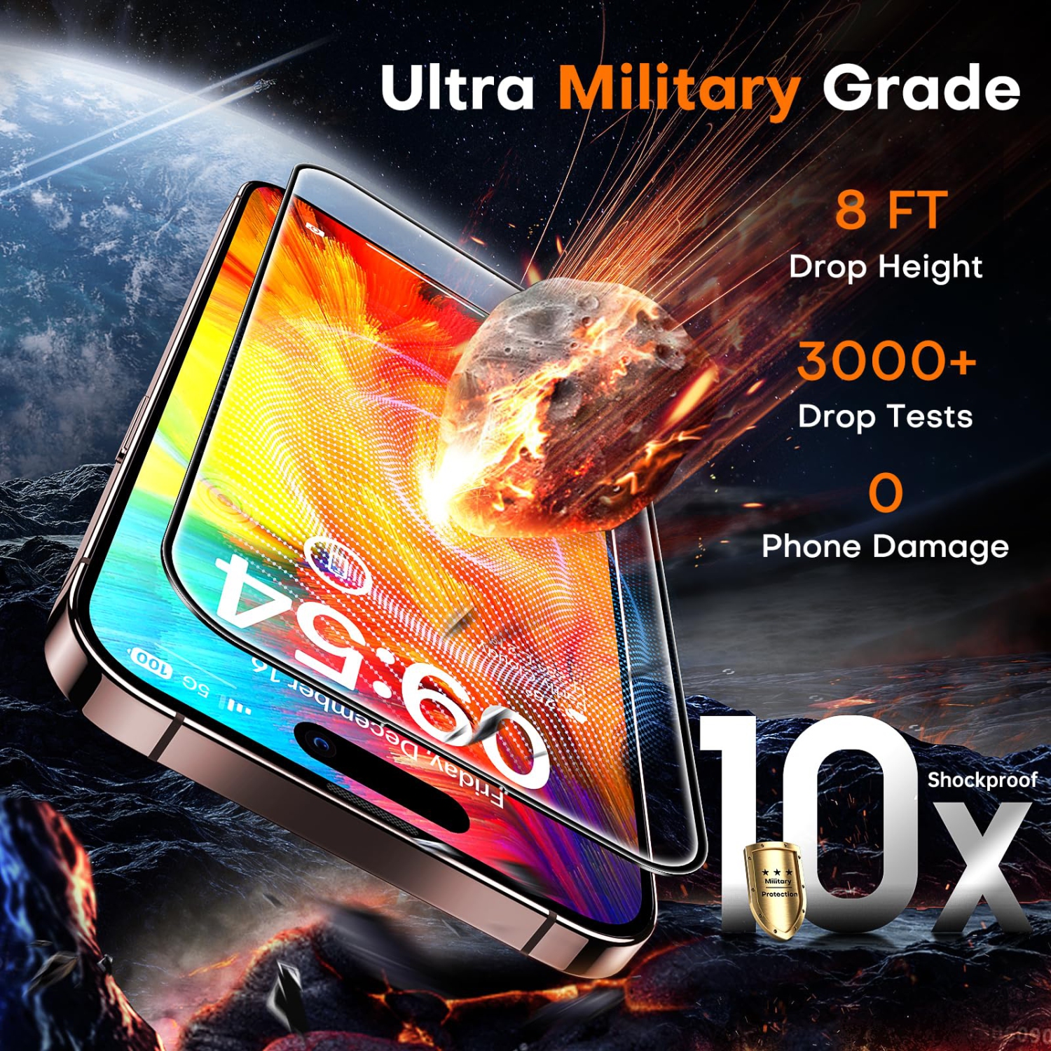 2 Pack for iPhone 16 Pro Screen Protector Instant Installation Auto-Dust Removal HD Clear , Unbreakable 9H+Hardness Shatterproof Tempered Glass