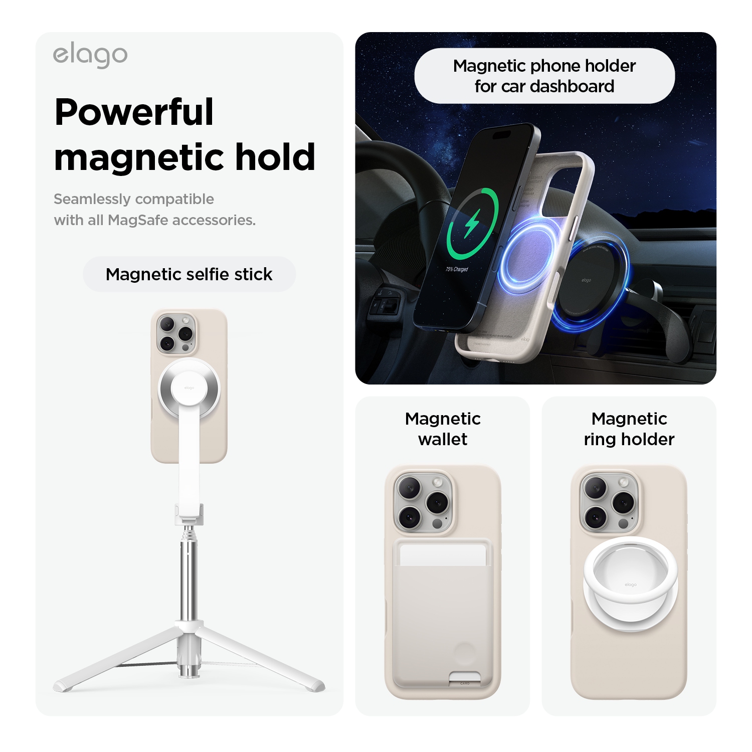 elago Magnetic Silicone Case Compatible with iPhone 16 Pro Max Case 6.9 Inch Compatible with All MagSafe Accessories - Built-in Magnets, Soft Grip