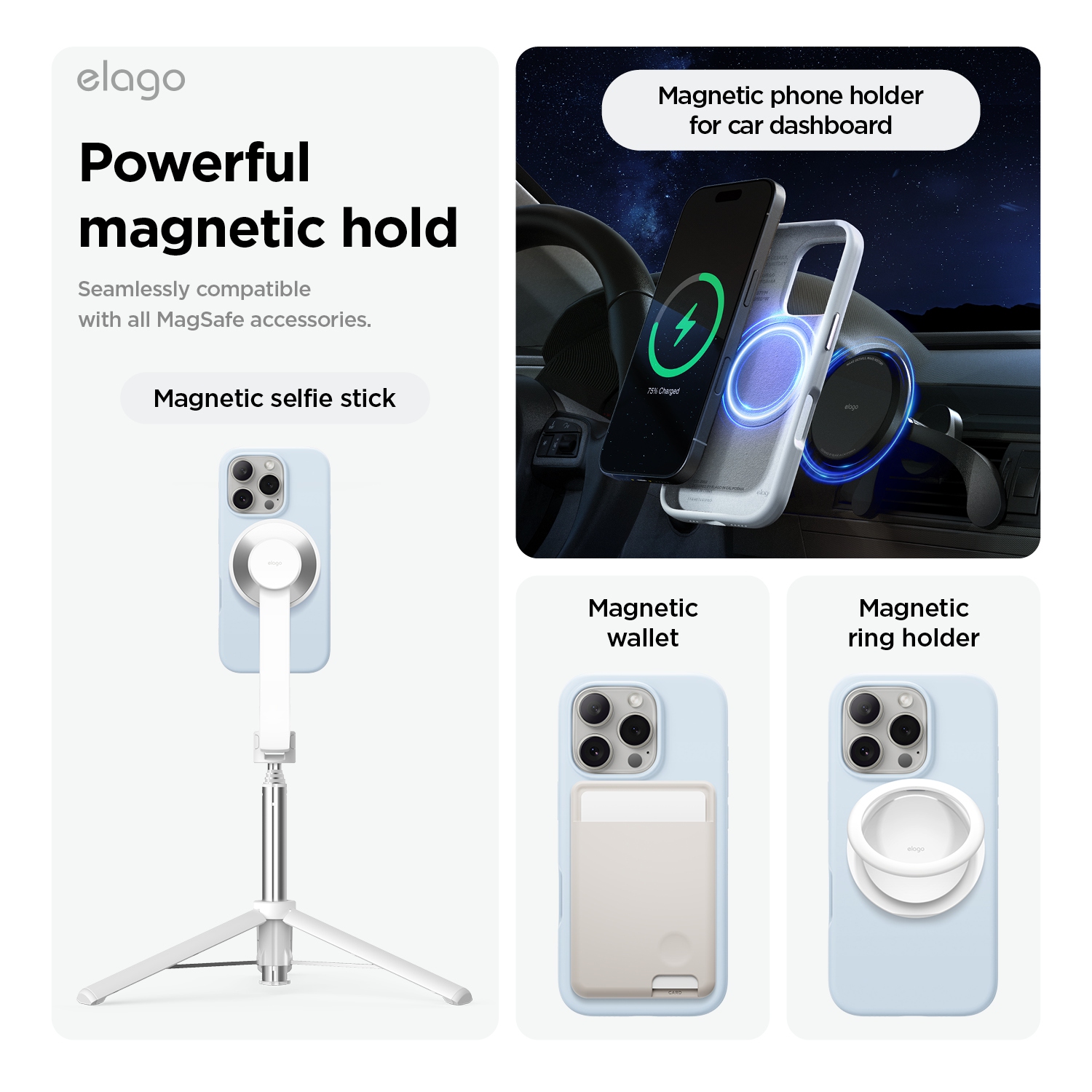 elago Magnetic Silicone Case Compatible with iPhone 16 Pro Max Case 6.9 Inch Compatible with All MagSafe Accessories - Built-in Magnets, Soft Grip