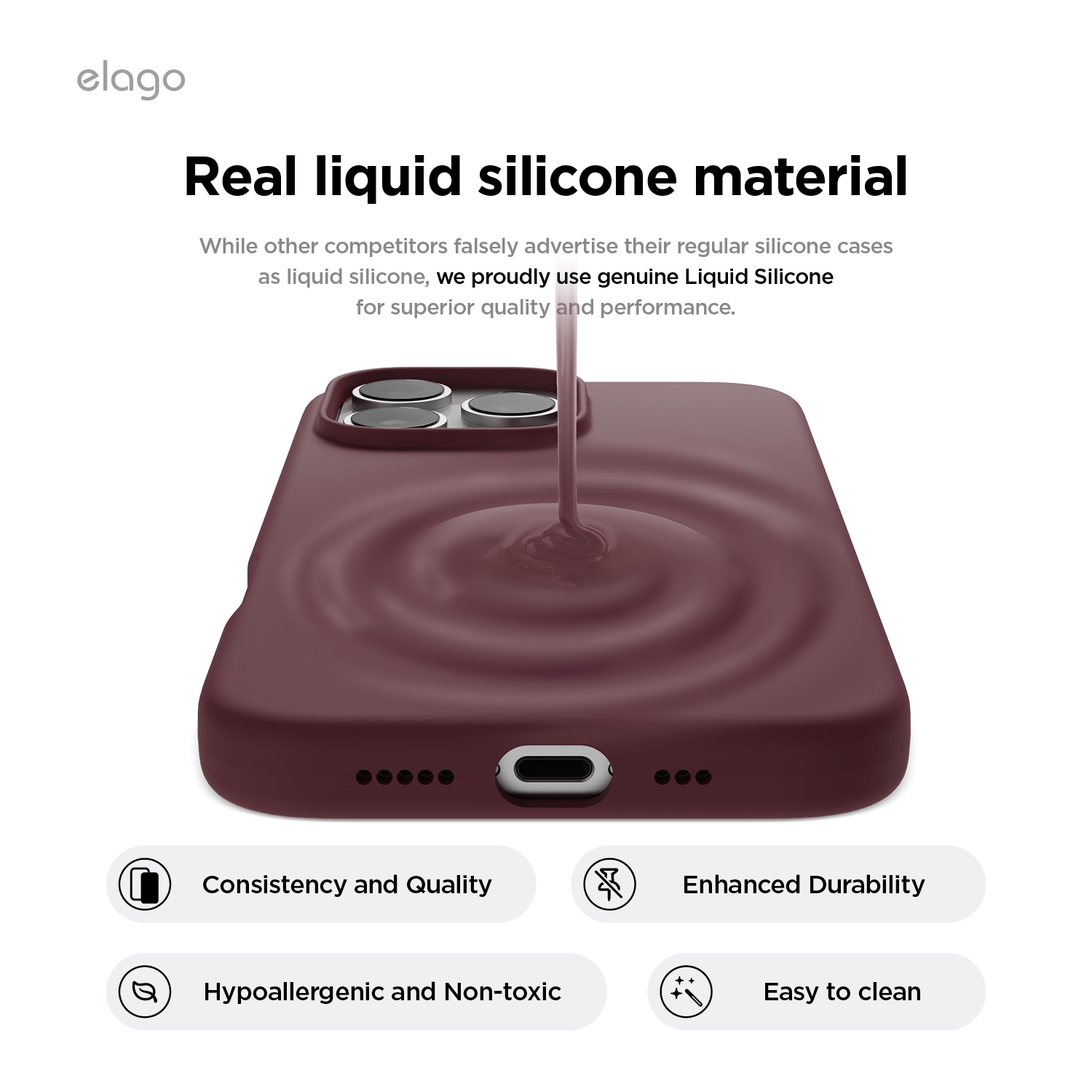 elago Magnetic Silicone Case Compatible with iPhone 16 Pro Case 6.3 Inch Compatible with All MagSafe Accessories - Built-in Magnets, Soft Grip